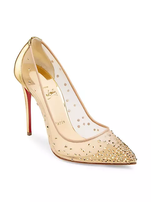 Christian Louboutin Kate Embellished Leather Strass Pumps 85 in