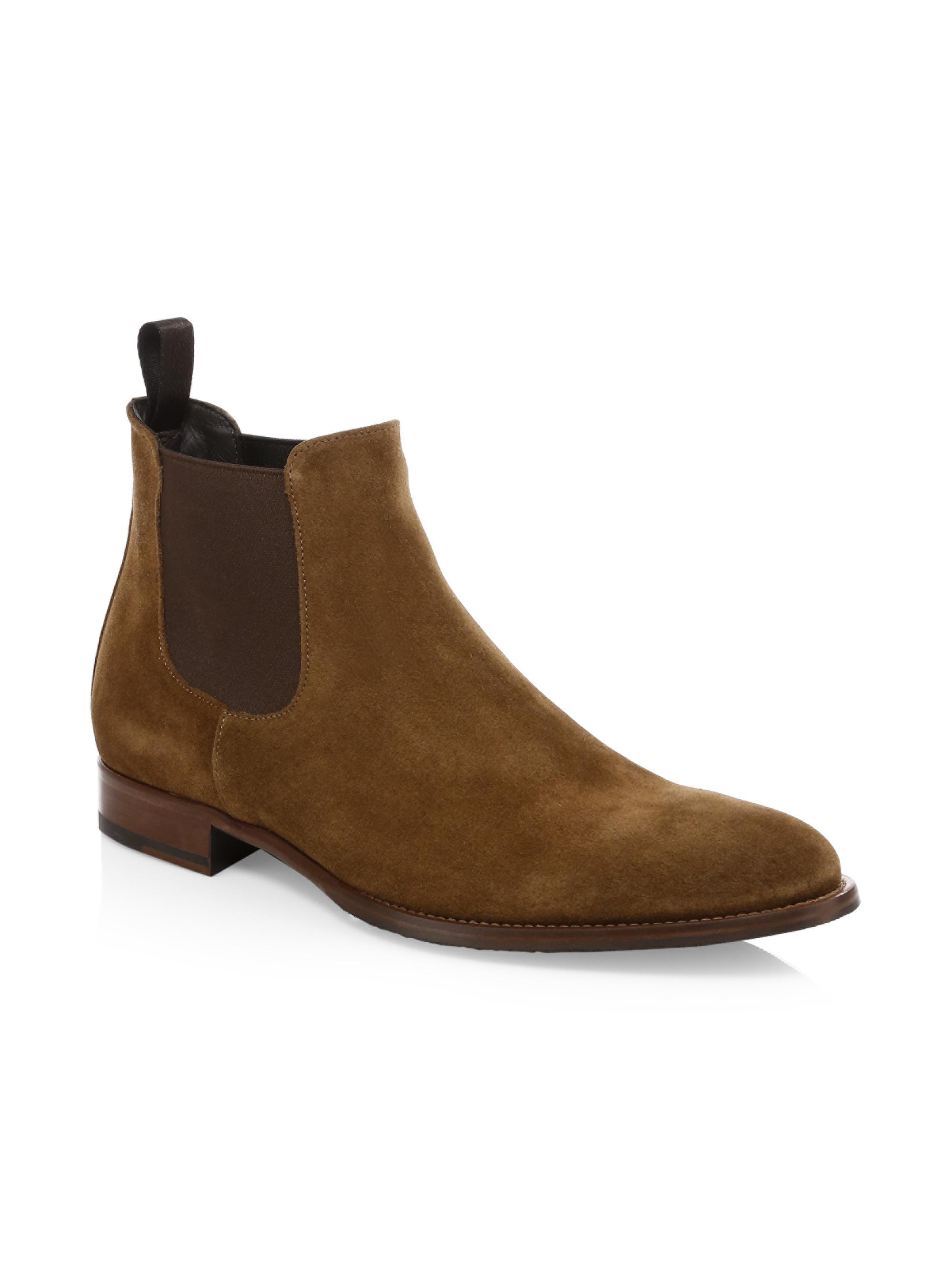 To Boot New York Men's Shelby Suede Chelsea Boots - Softy Sigaro
