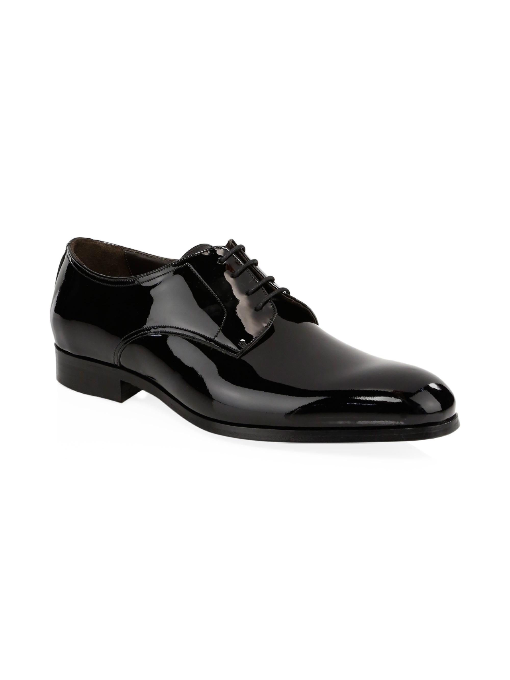 To Boot New York Men's Aalborg Lace-Up Patent Leather Derby Shoes - Vernice Nero