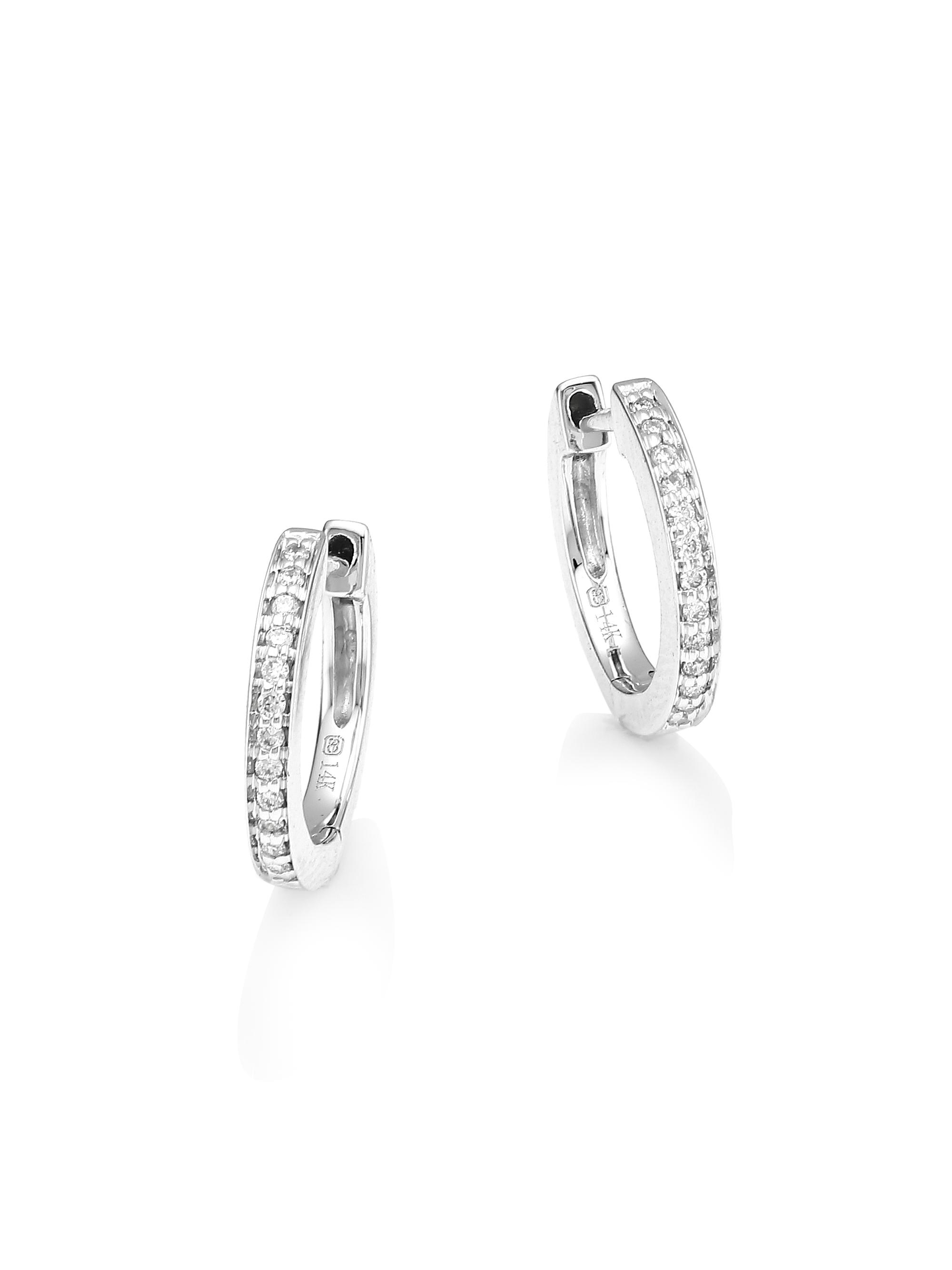 Sydney Evan Women's 14K White Gold & Diamond Huggie Earrings