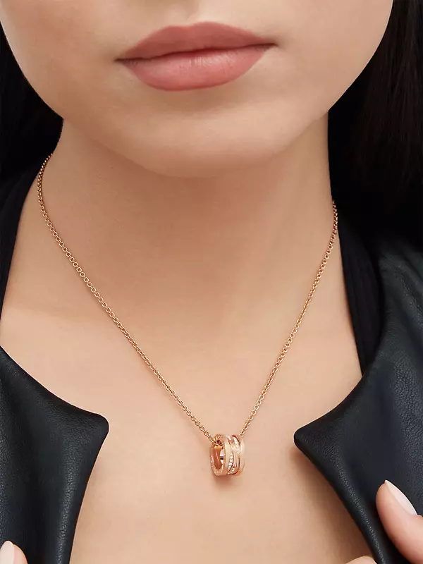 Rose gold B.zero1 Necklace with 0.38 ct Diamonds