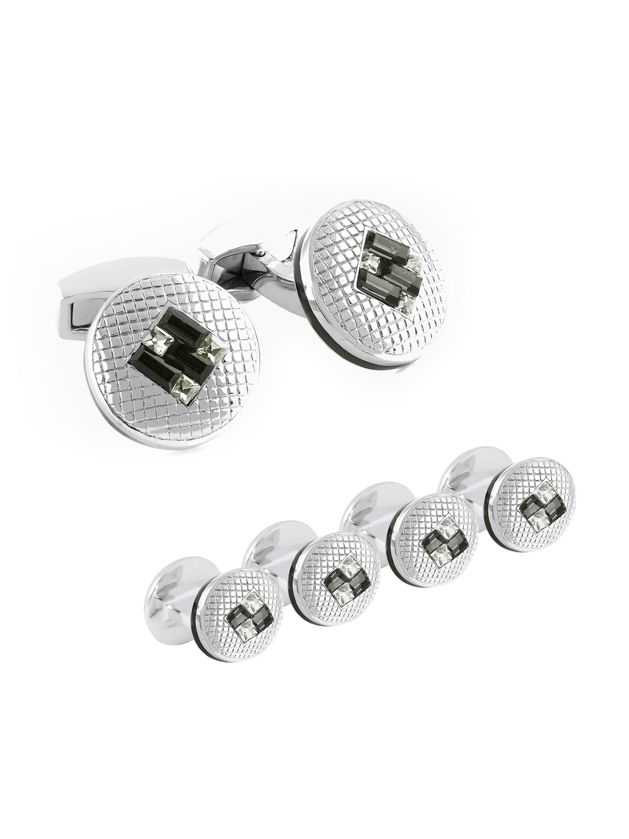 Tateossian Men's SW Interlock Cufflinks - Black