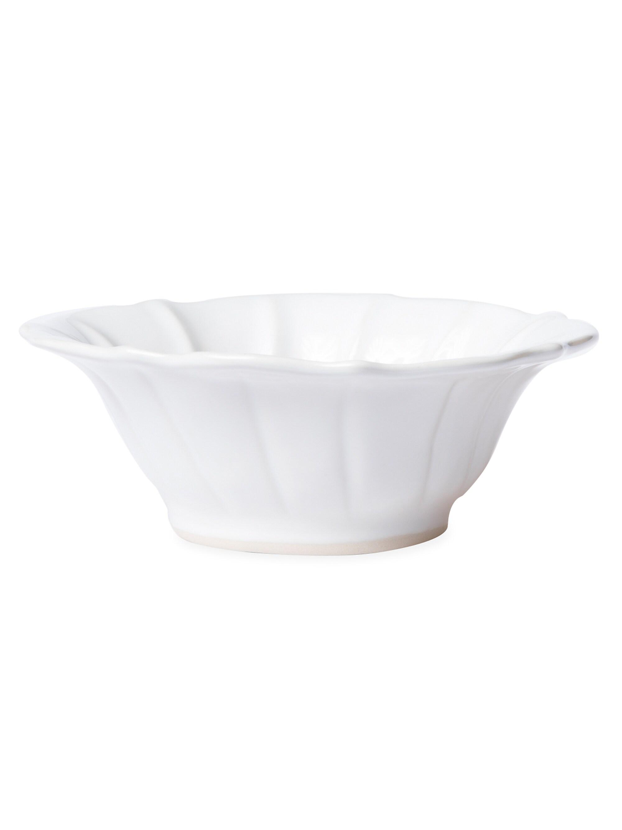 Vietri Incanto Stone Ruffle Cereal Bowl - White