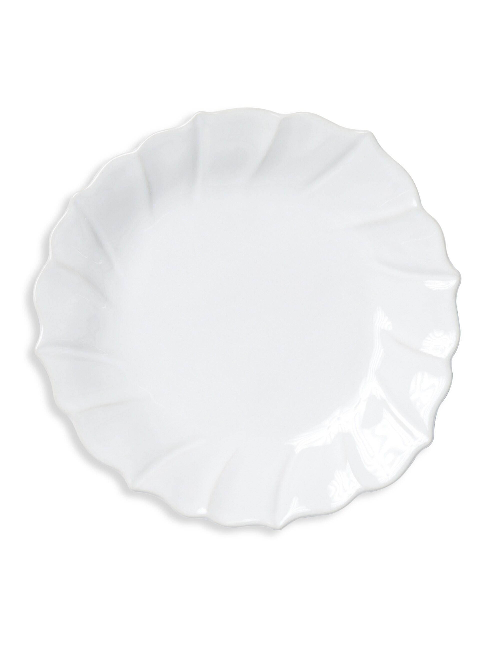 Vietri Incanto Stone Ruffle Salad Plate - White
