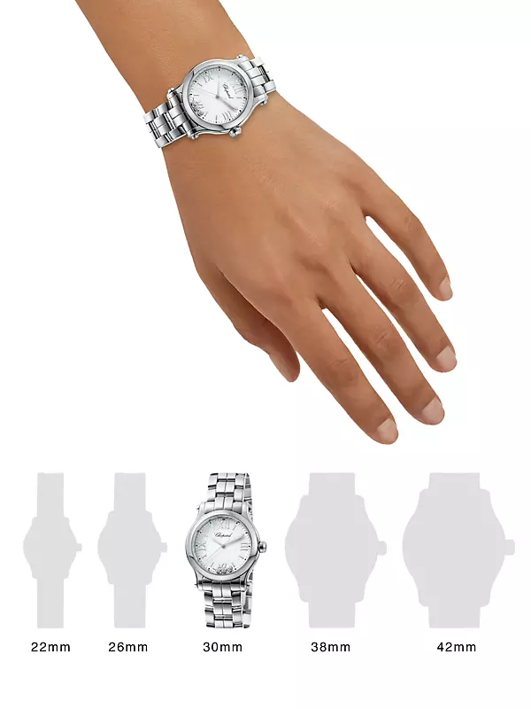 Happy Sport Stainless Steel & Diamond Bracelet Watch