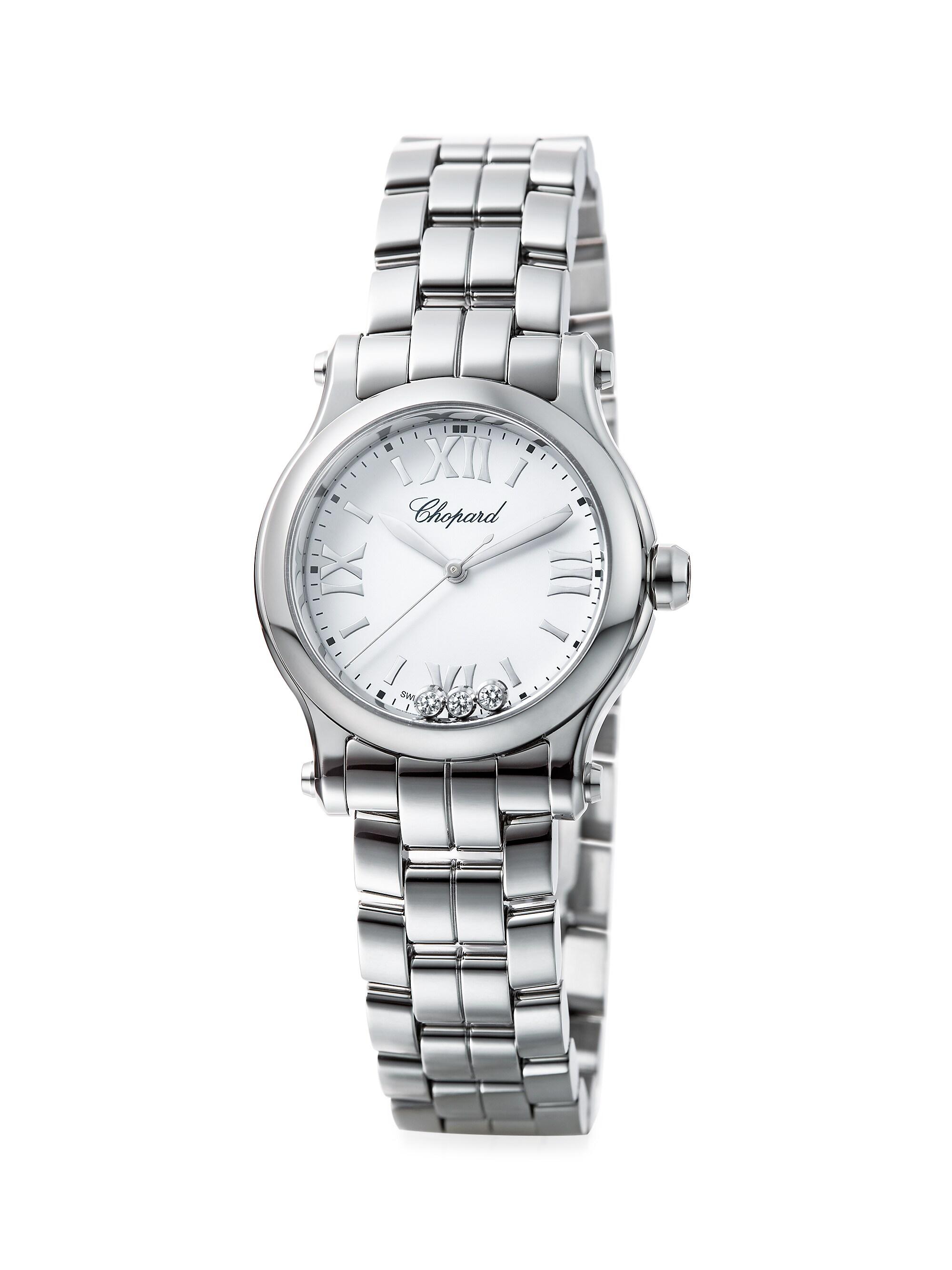 Chopard Women's Happy Sport Stainless Steel & Diamond Bracelet Watch - Silver