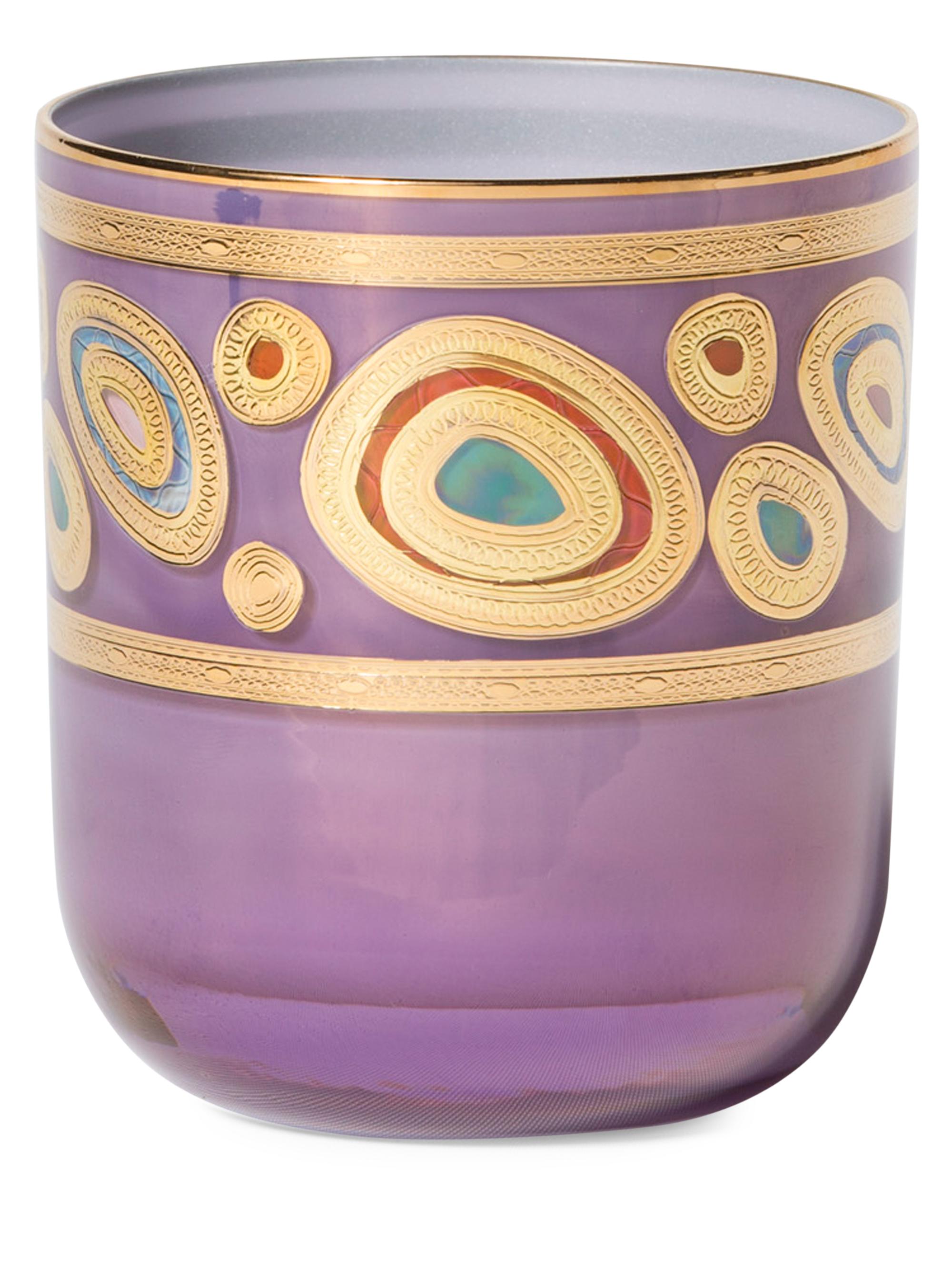 Vietri Regalia Double Old Fashioned Glass - Purple