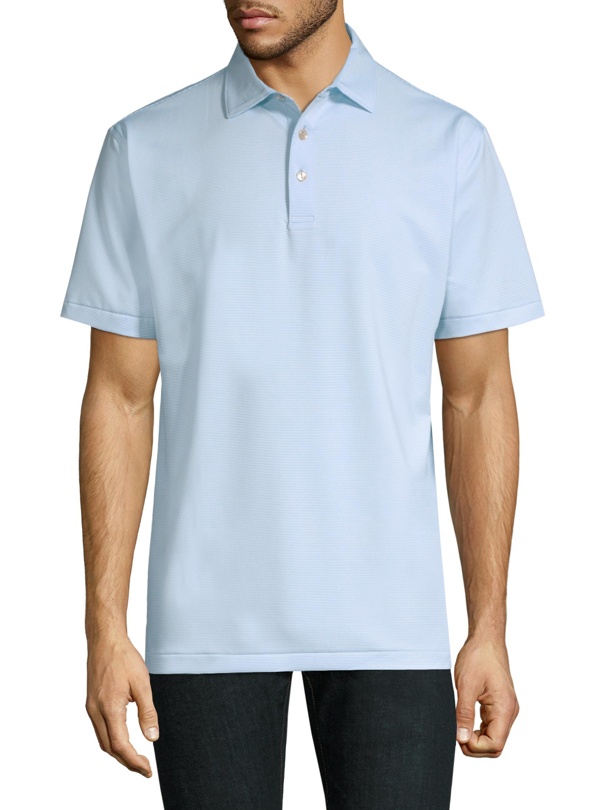 Peter Millar Men's Jubilee Pinstripe Polo - Cottage Blue