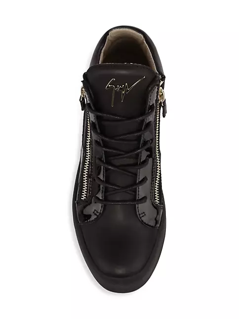 Giuseppe Zanotti - Python-embossed Leather Mid-top Sneaker Kriss