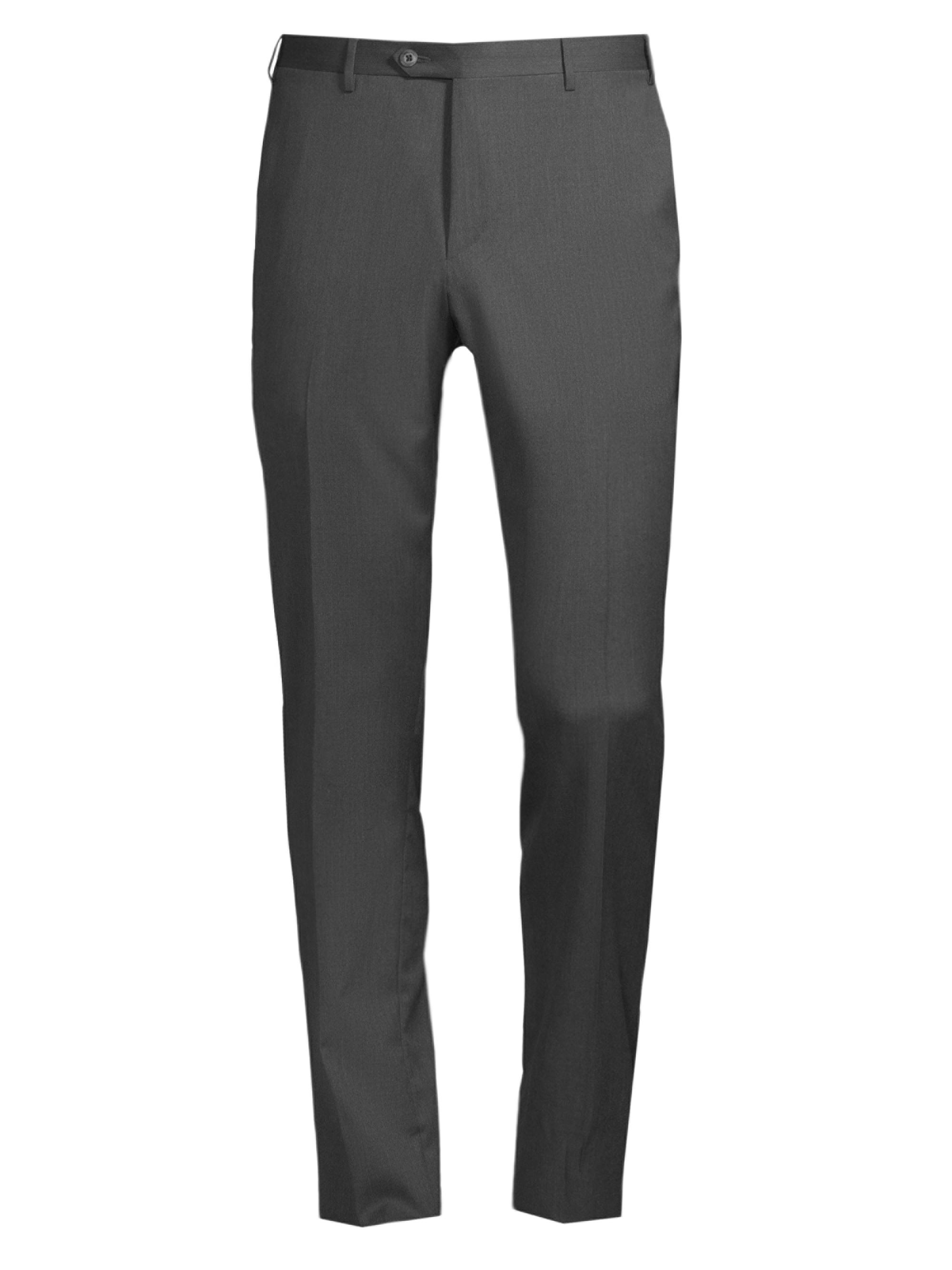 Corneliani Men's Straight Wool Trousers - Grey
