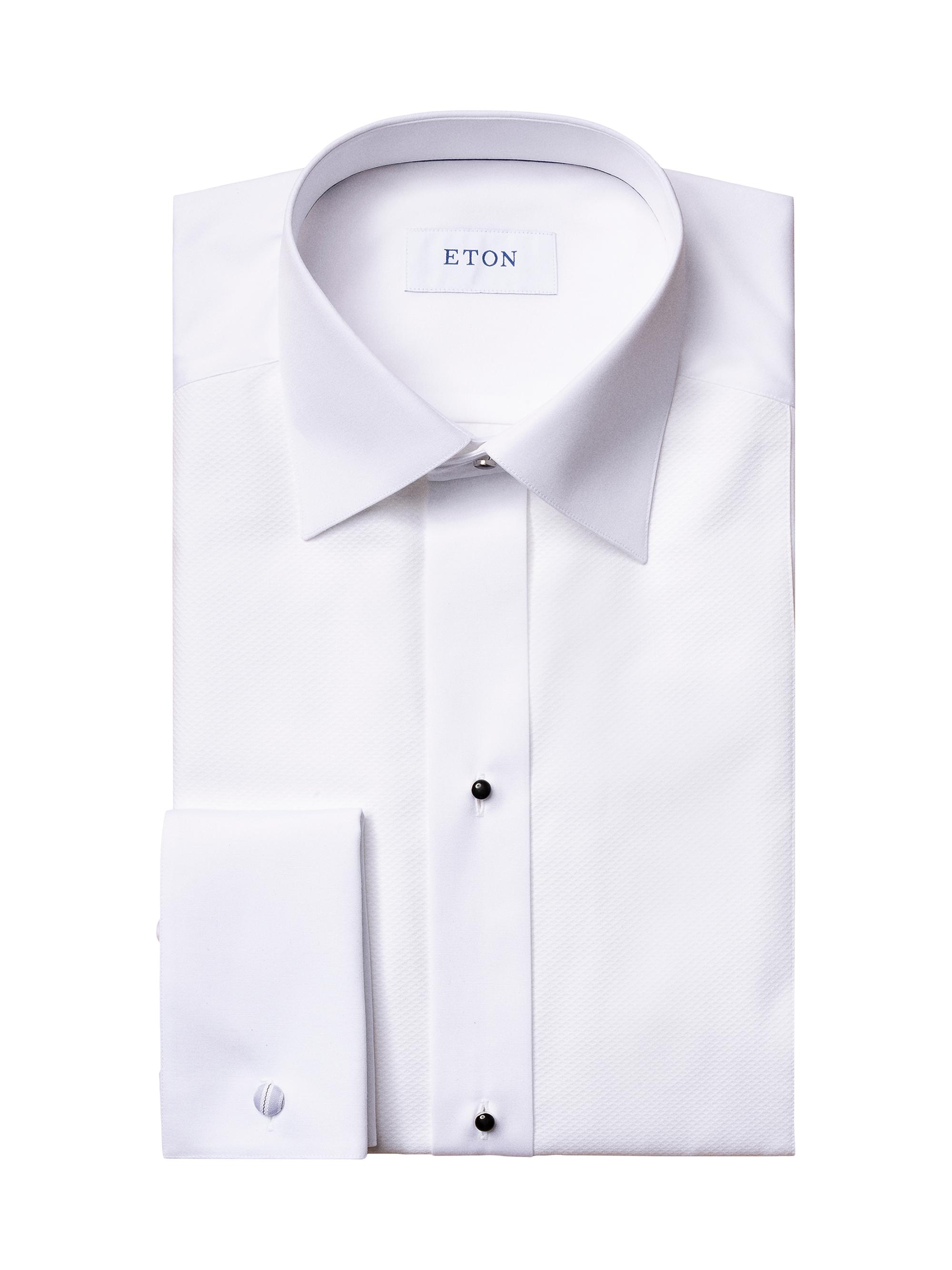 Eton Men's Slim-Fit Pique Formal Shirt - White