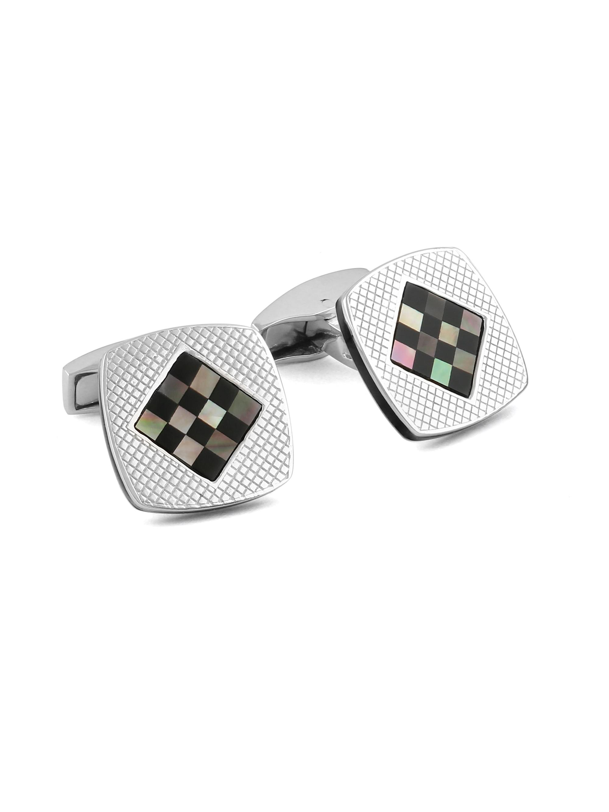 Tateossian Men's Cushion Diamond Cufflinks - Onyx