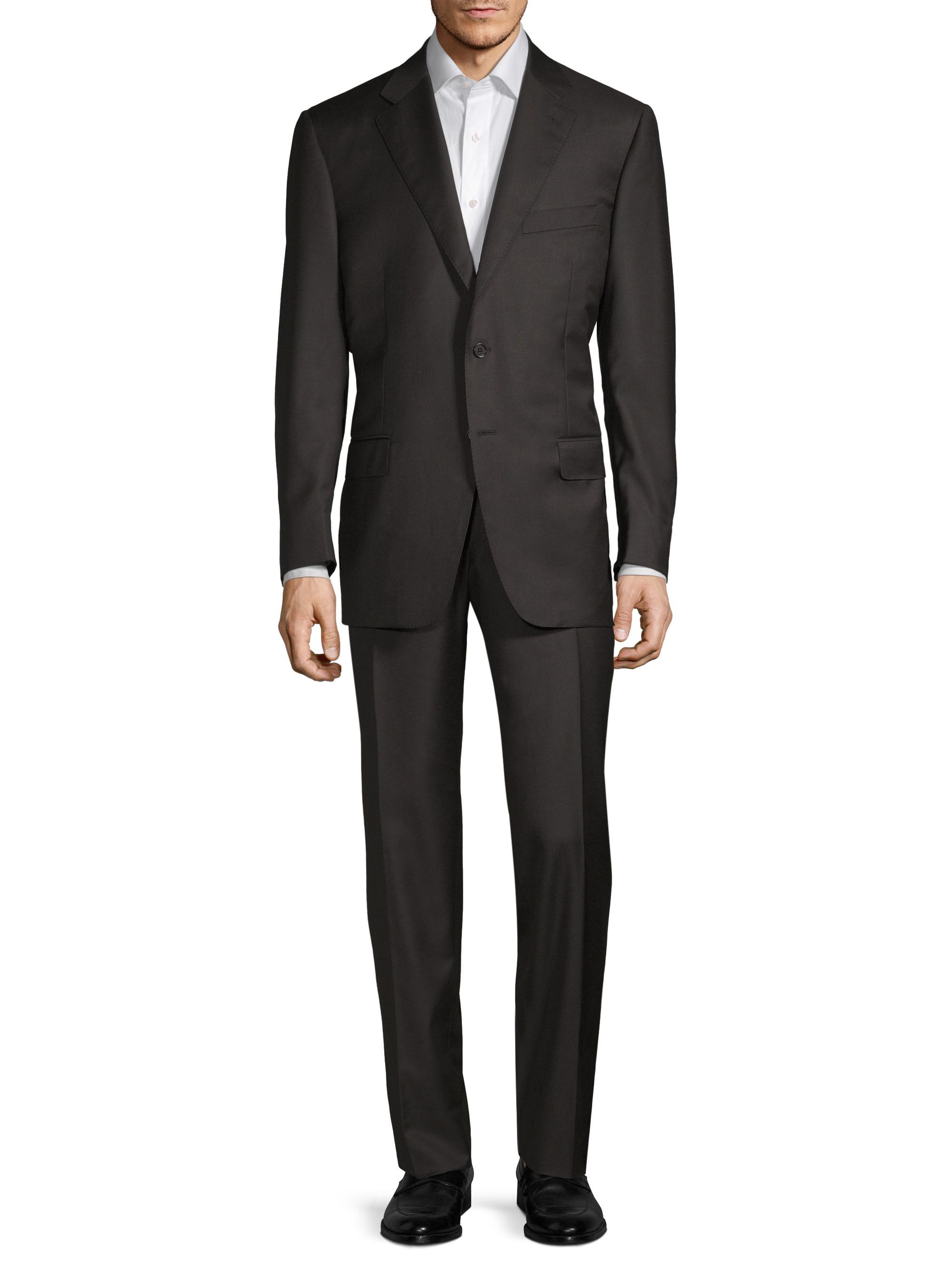 Canali Regular-Fit Two-Button Wool-Blend Suit | Saks Fifth Avenue