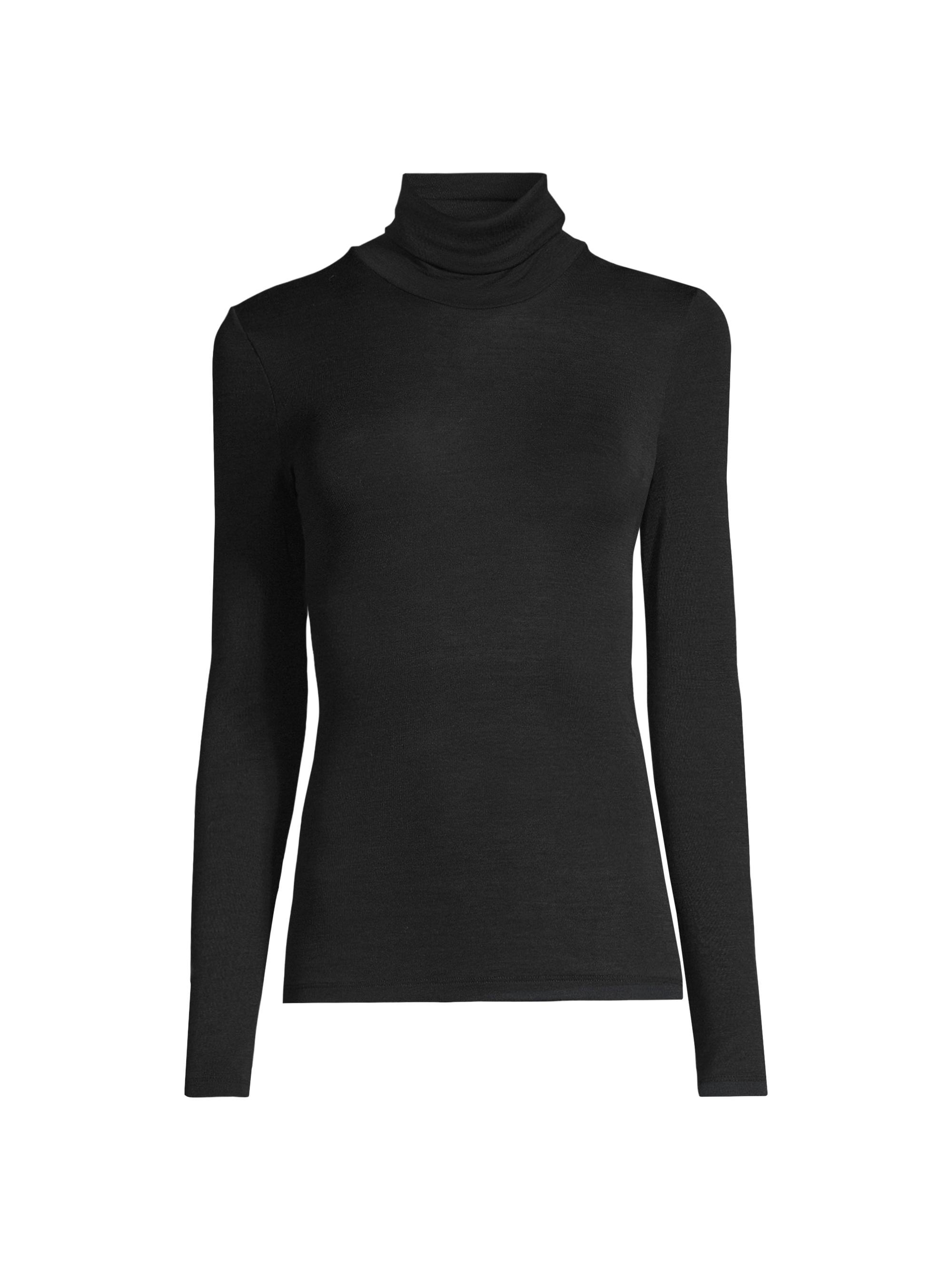 Hanro Women's Wool & Silk Turtleneck Pullover - Black