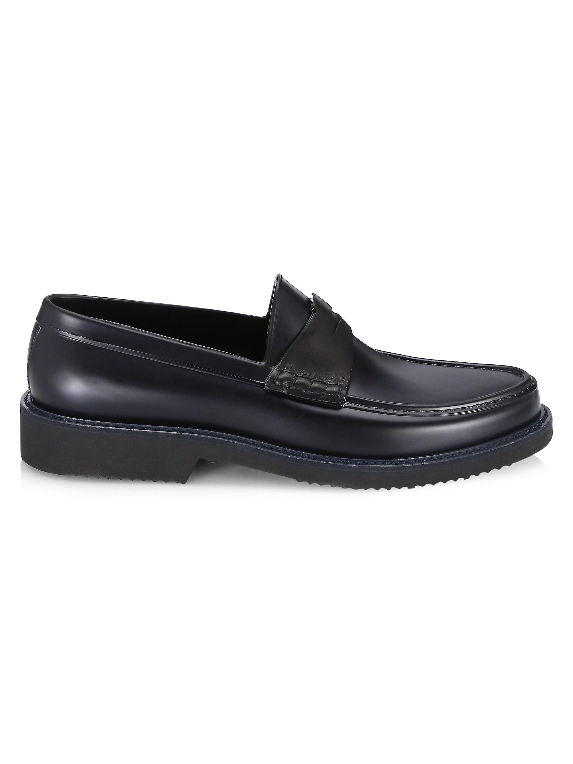 Saks Fifth Avenue Men's COLLECTION All-Weather Penny Loafers - Black Navy