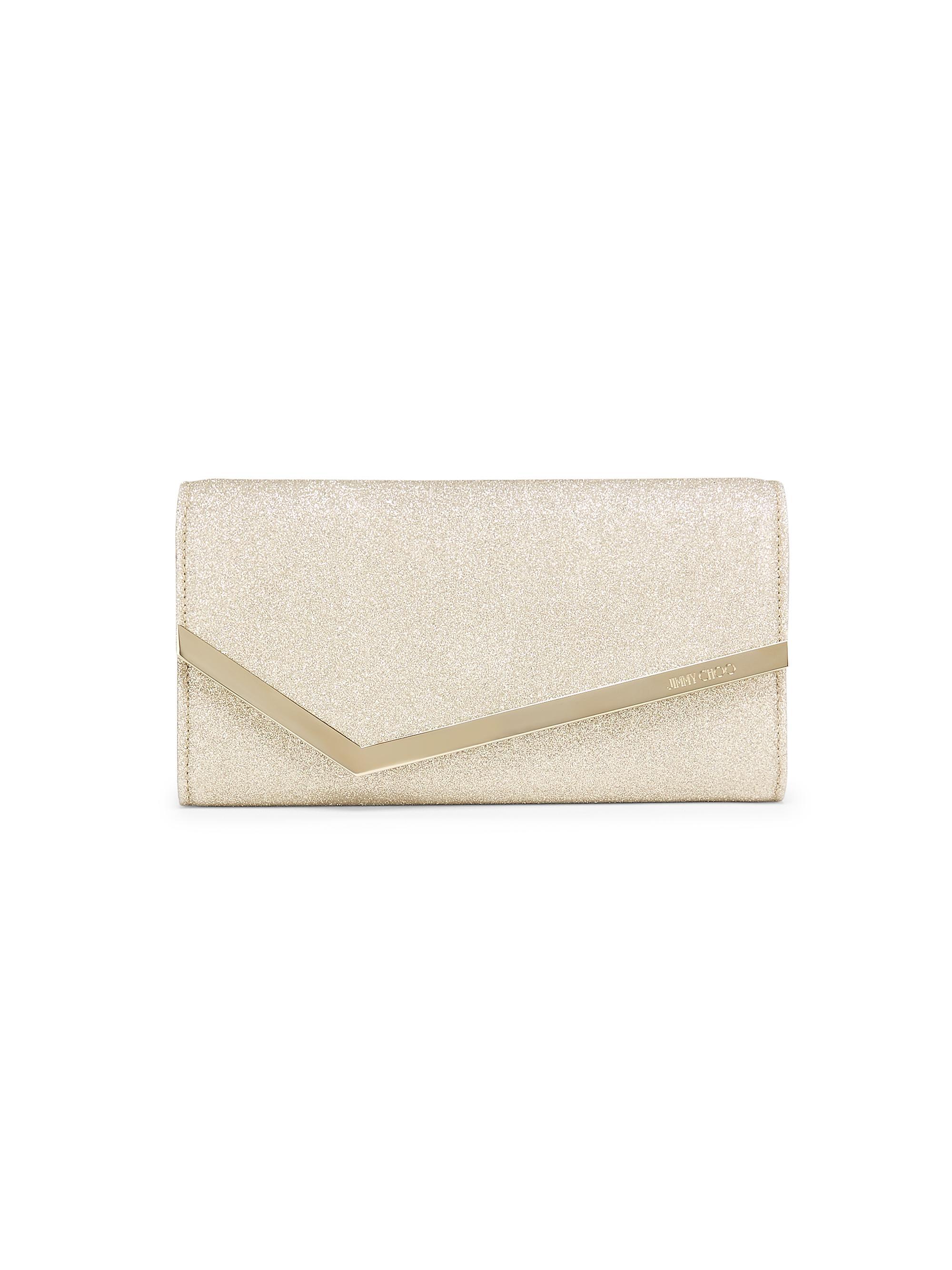Jimmy Choo Women's Emmie Glitter Leather Clutch - Silver