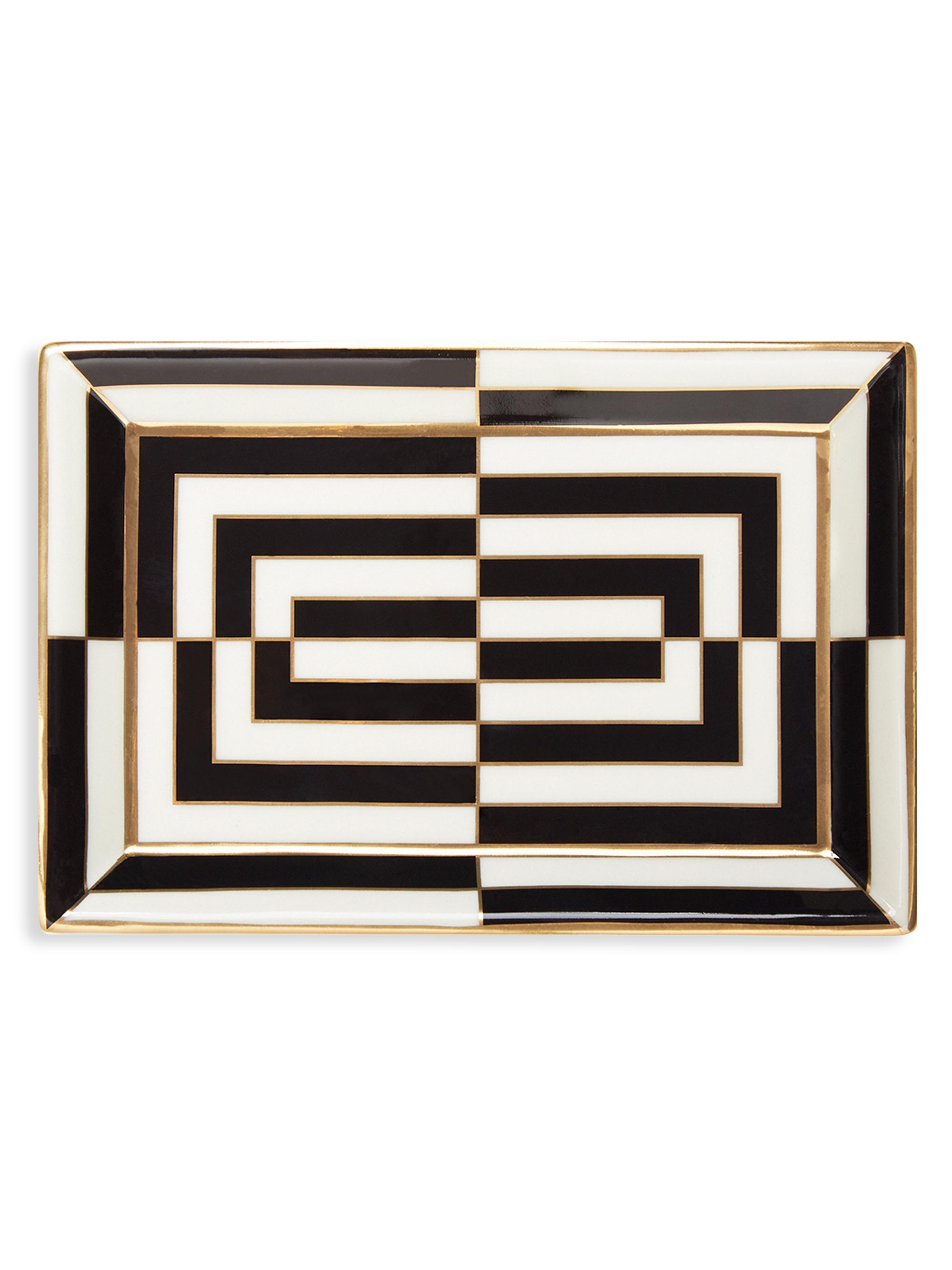 Jonathan Adler Op Art Rectangle Tray - White