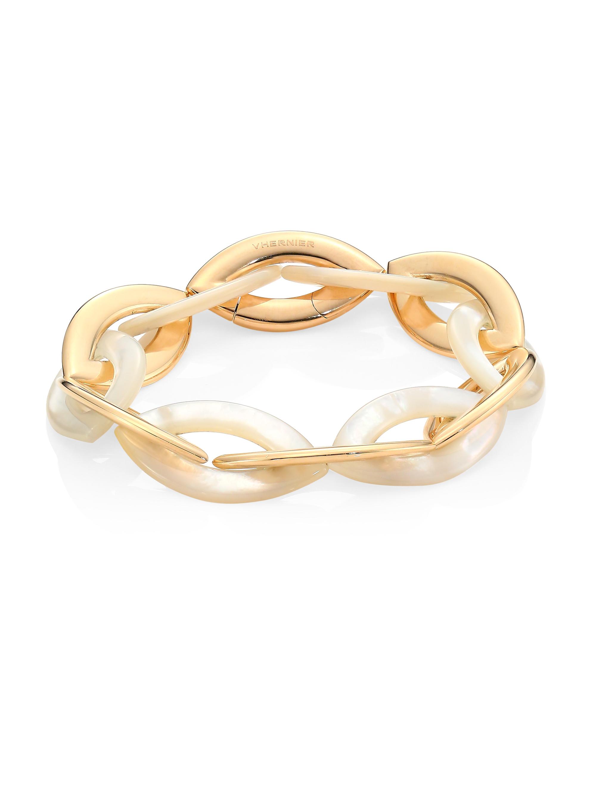 Vhernier Women's Doppio Senso 18K Rose Gold & Mother-of-Pearl Marquis Chain Bracelet - Mother Of Pearl