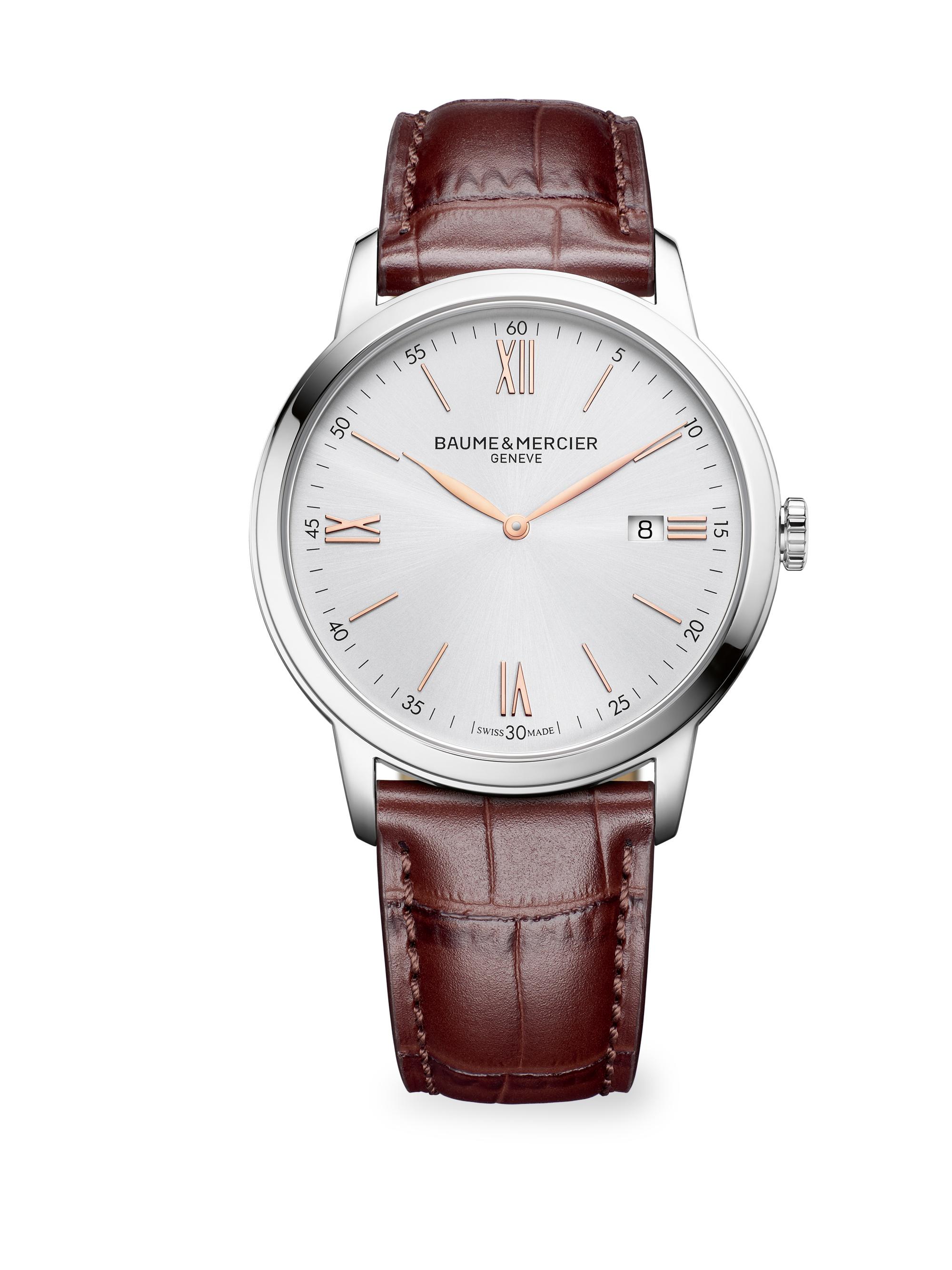 Baume & Mercier Women's Classima Silver, Stainless Steel & Alligator Strap Watch