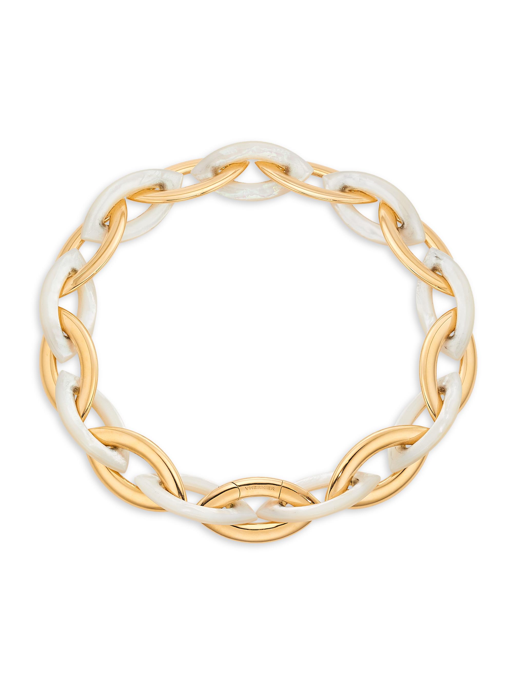 Vhernier Women's Doppio Senso 18K Rose Gold & Mother-Of-Pearl Chain Necklace - Yellow Gold