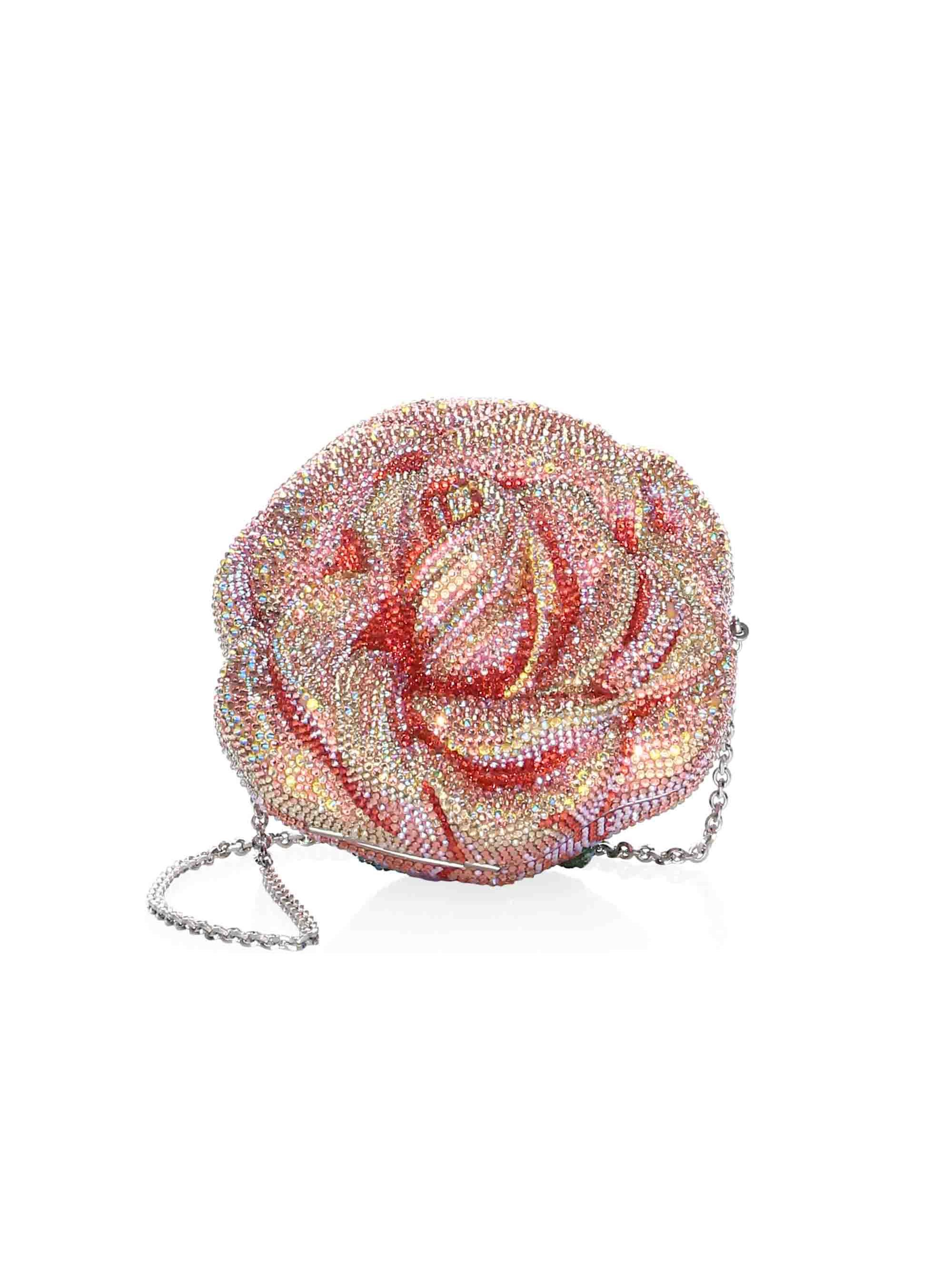 Judith Leiber Couture Women's Apricot Rose Crystal Clutch - Peach