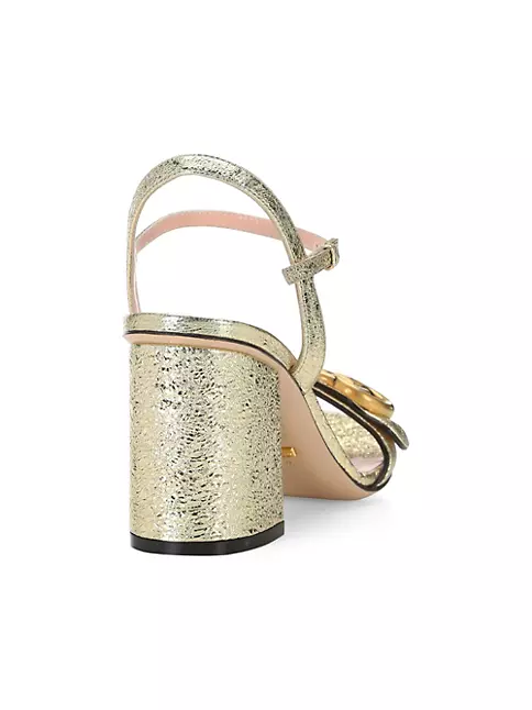 Gucci Women's Marmont GG Metallic High-Heel Sandals