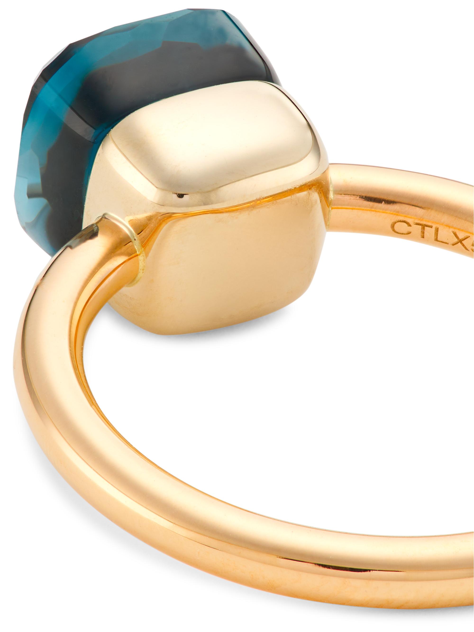 Pomellato Women's Nudo Two-Tone 18K Gold & London Blue Topaz Ring - Rose Gold | Thumbnail 3