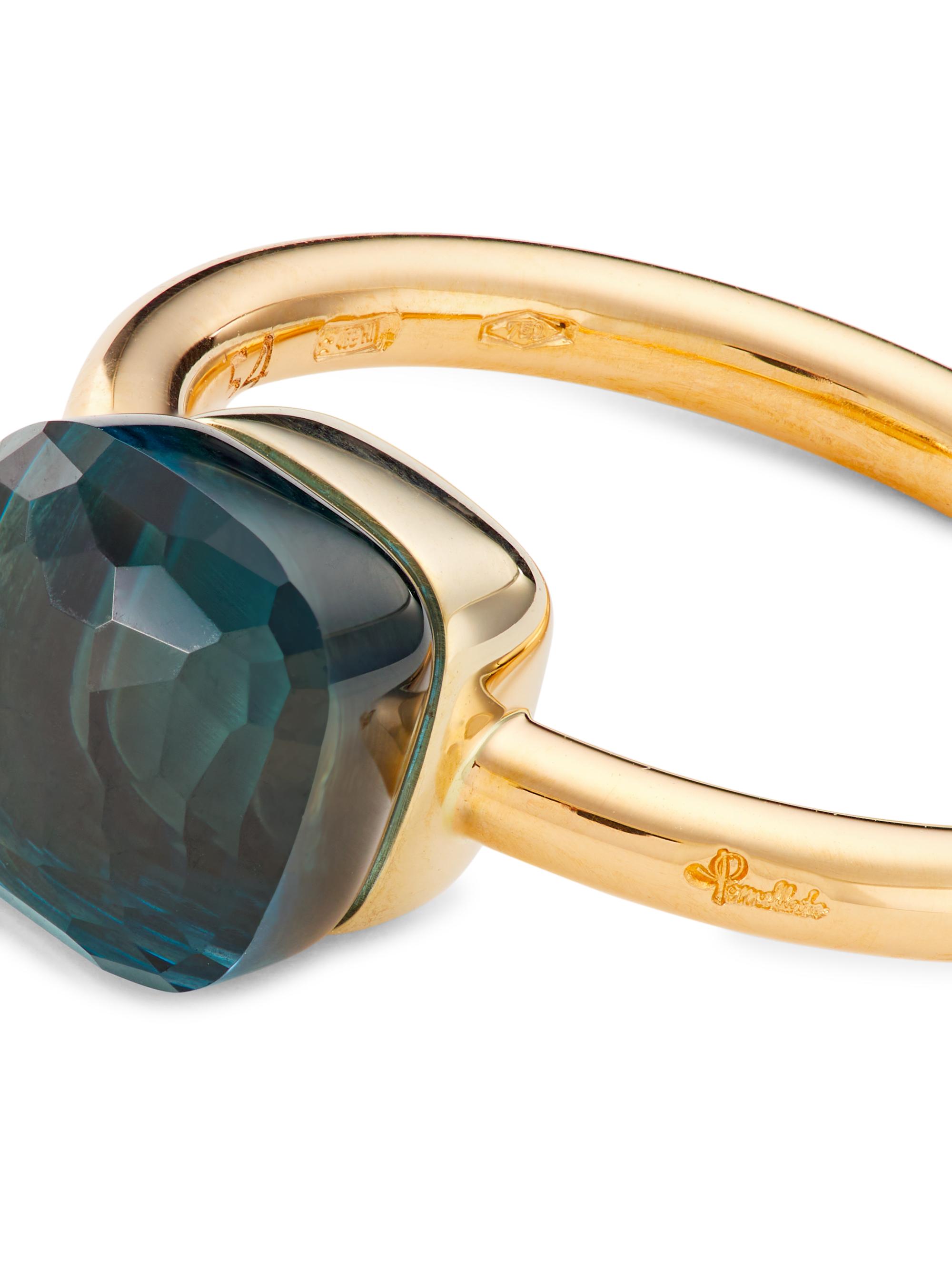 Pomellato Women's Nudo Two-Tone 18K Gold & London Blue Topaz Ring - Rose Gold | Thumbnail 4