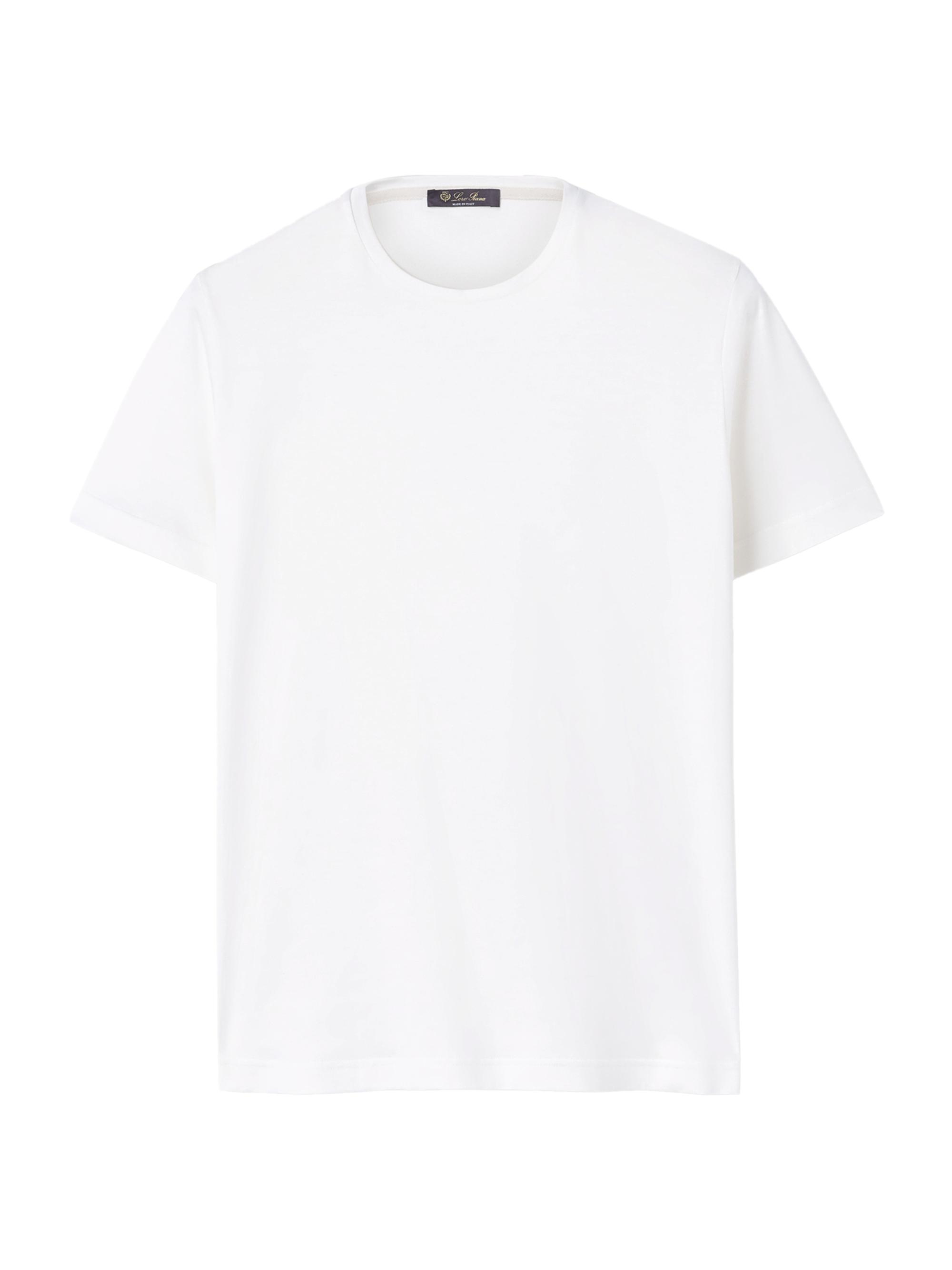 Loro Piana Men's Silk-Blend Tee - Optical White