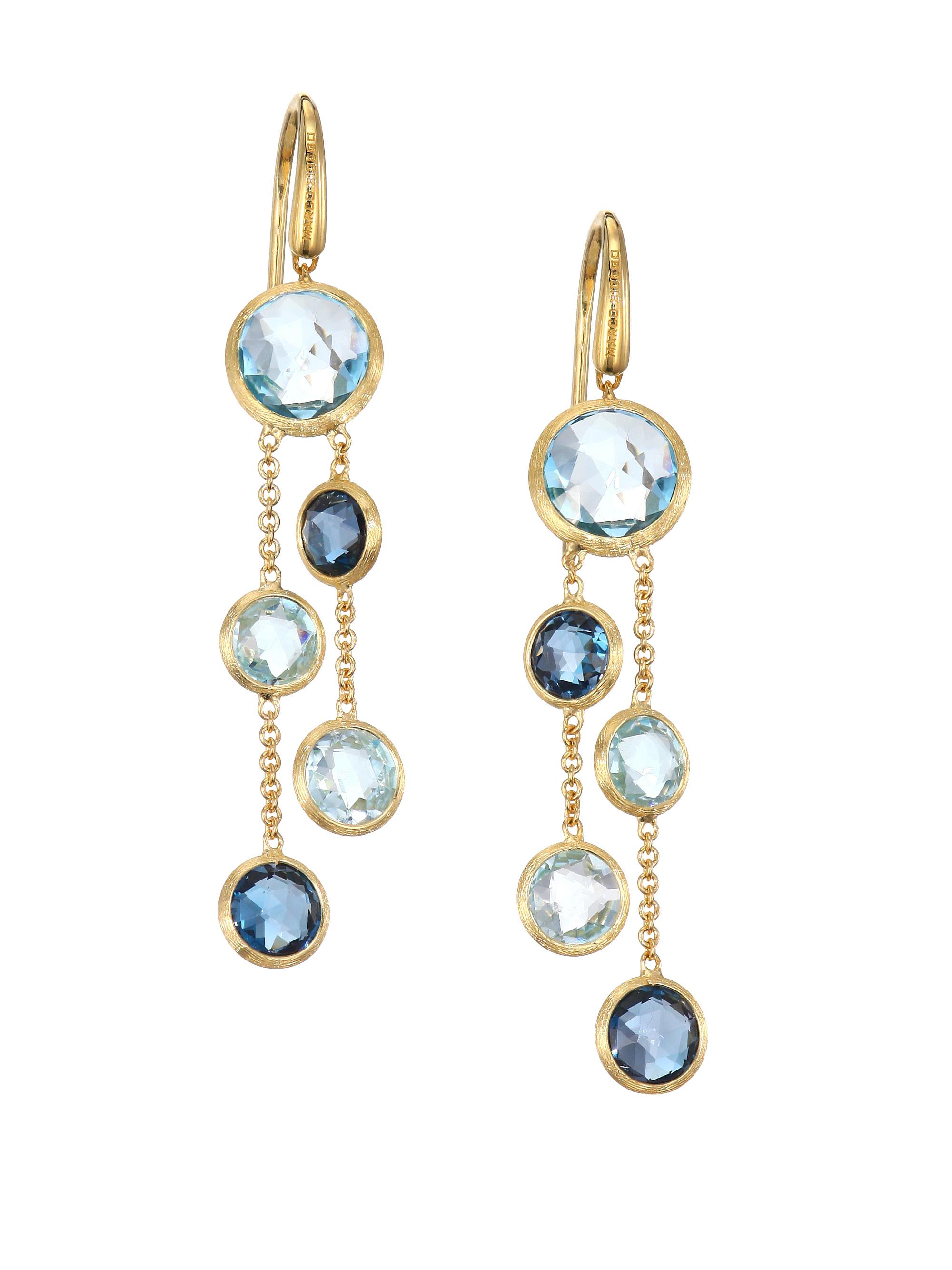 Marco Bicego Women's Jaipur 18K Yellow Gold & Topaz Drop Earrings
