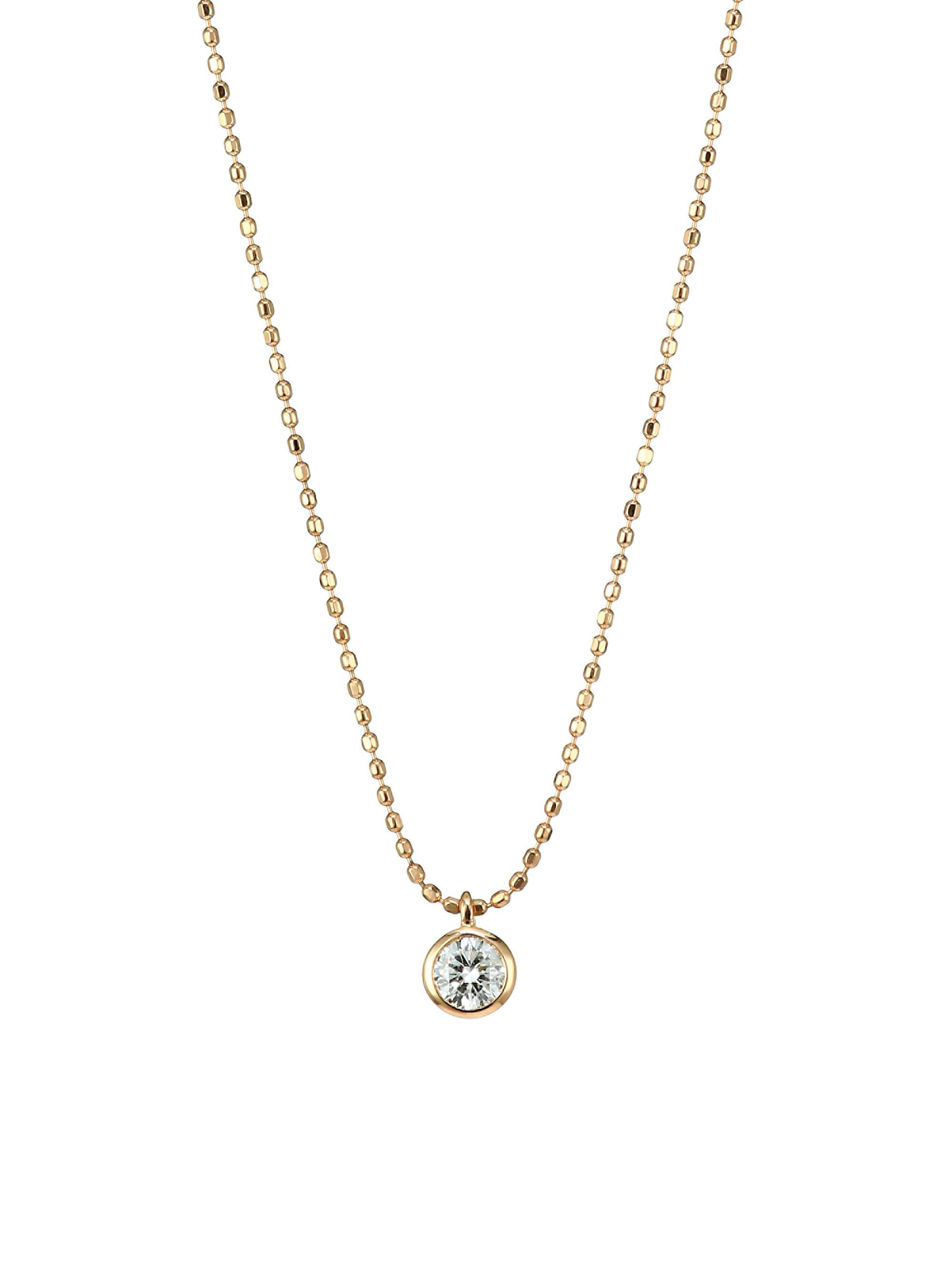 Ginette NY Women's Lonely Diamond Pendant Necklace - Gold
