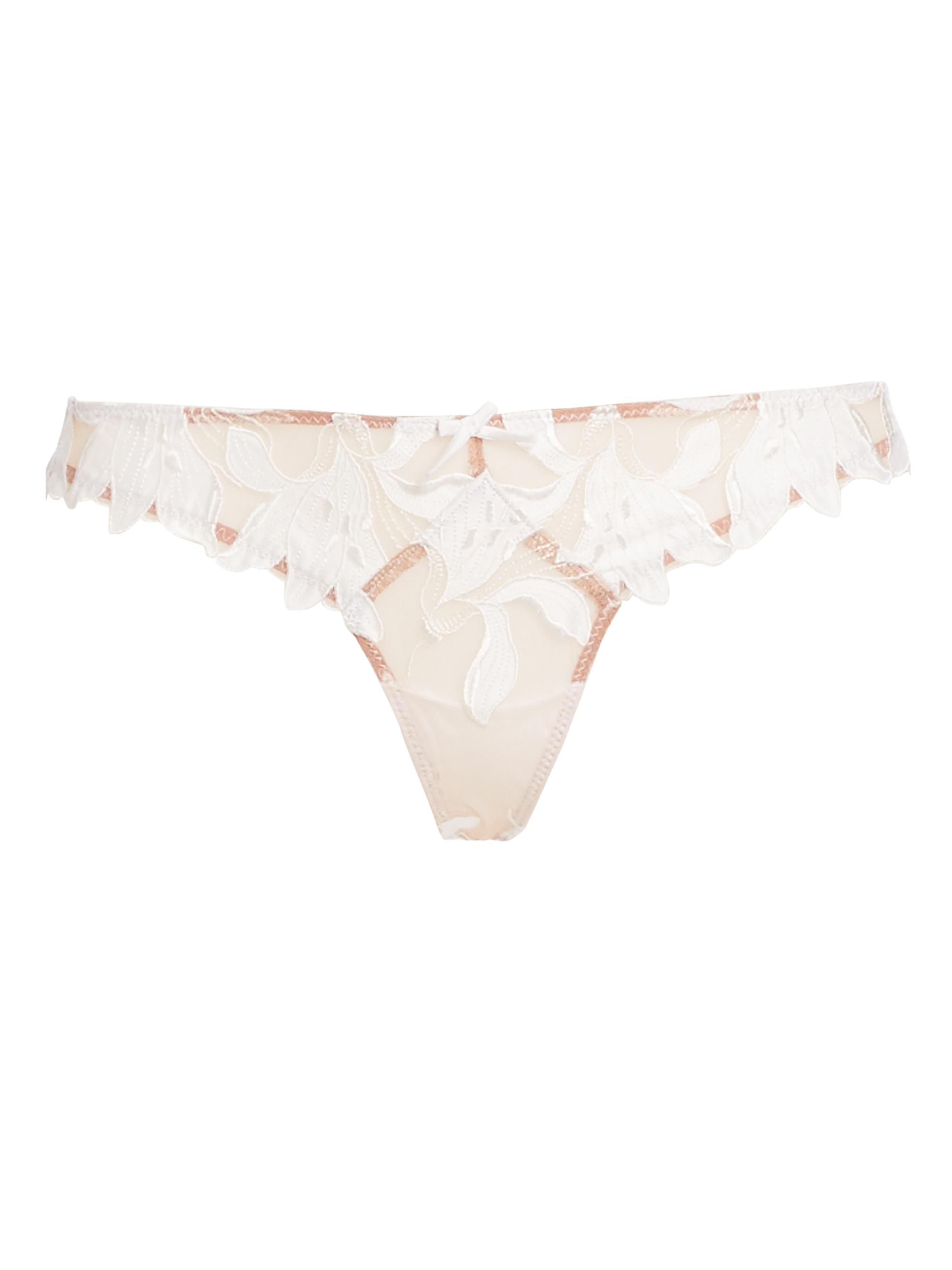 Fleur du Mal Women's Lily Embroidered Hipster Thong -