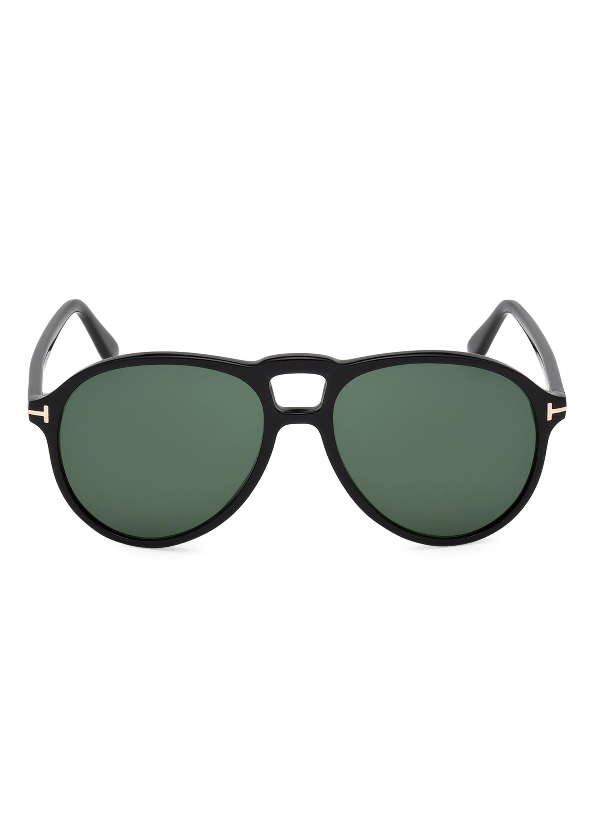 TOM FORD Men's Lennon 57MM Round Sunglasses - Black