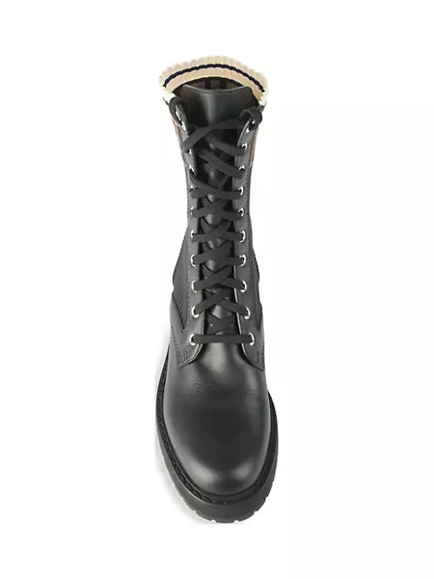 chanel combat boots with chain