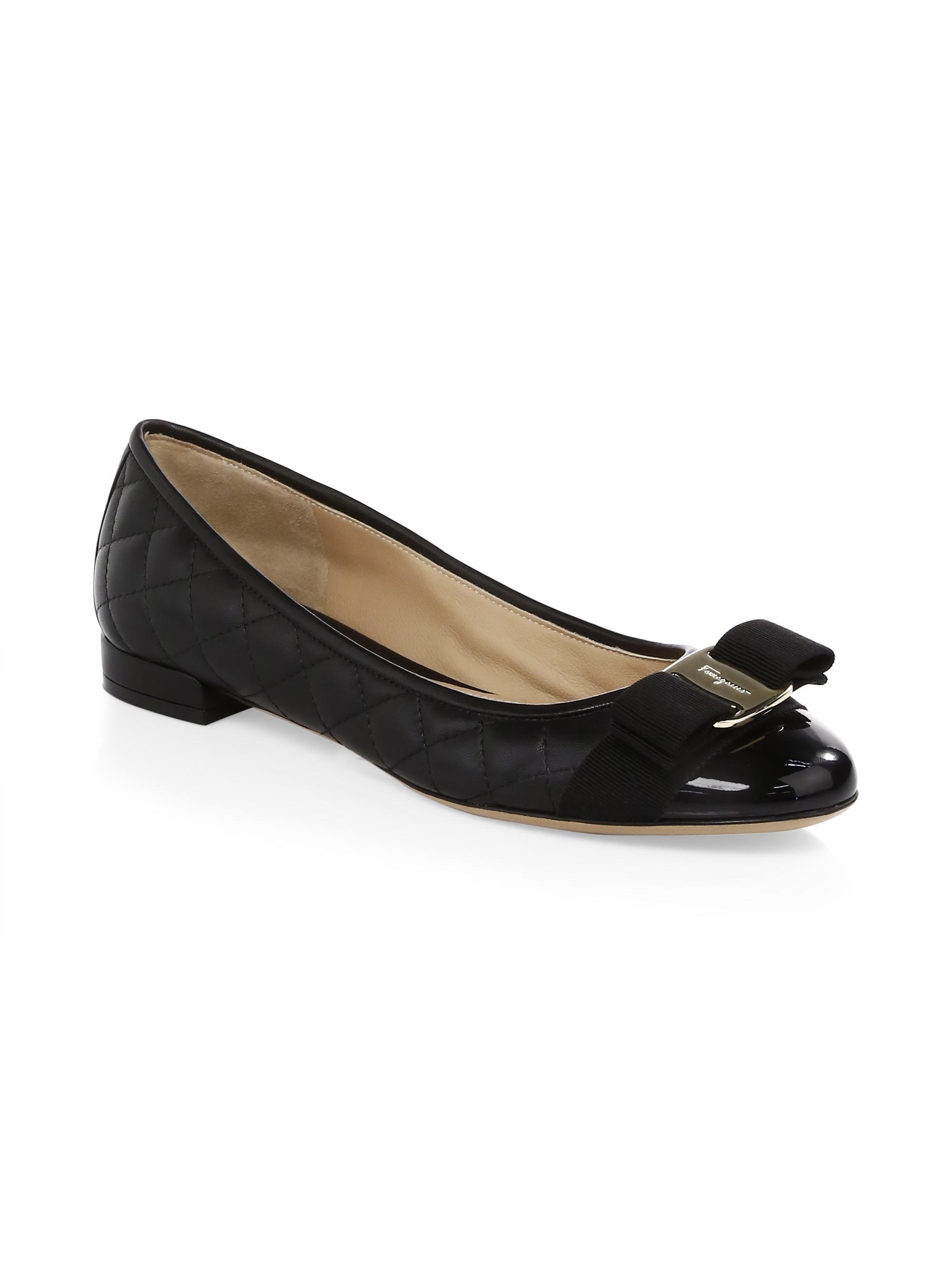 FERRAGAMO Varina Quilted Leather Ballet Flats | Saks Fifth Avenue
