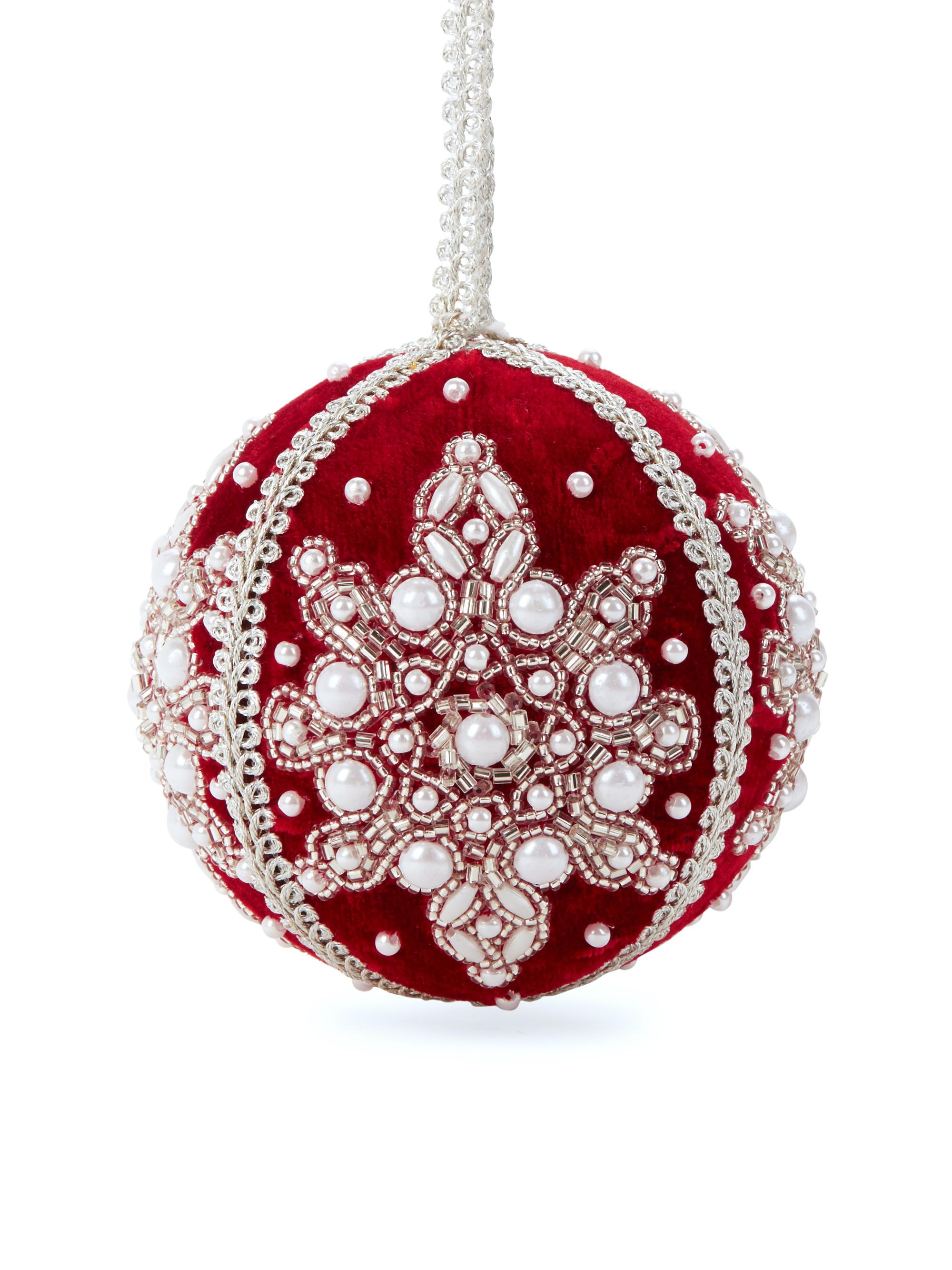 Sudha Pennathur Imitation Pearl Snowflake Ball Ornament