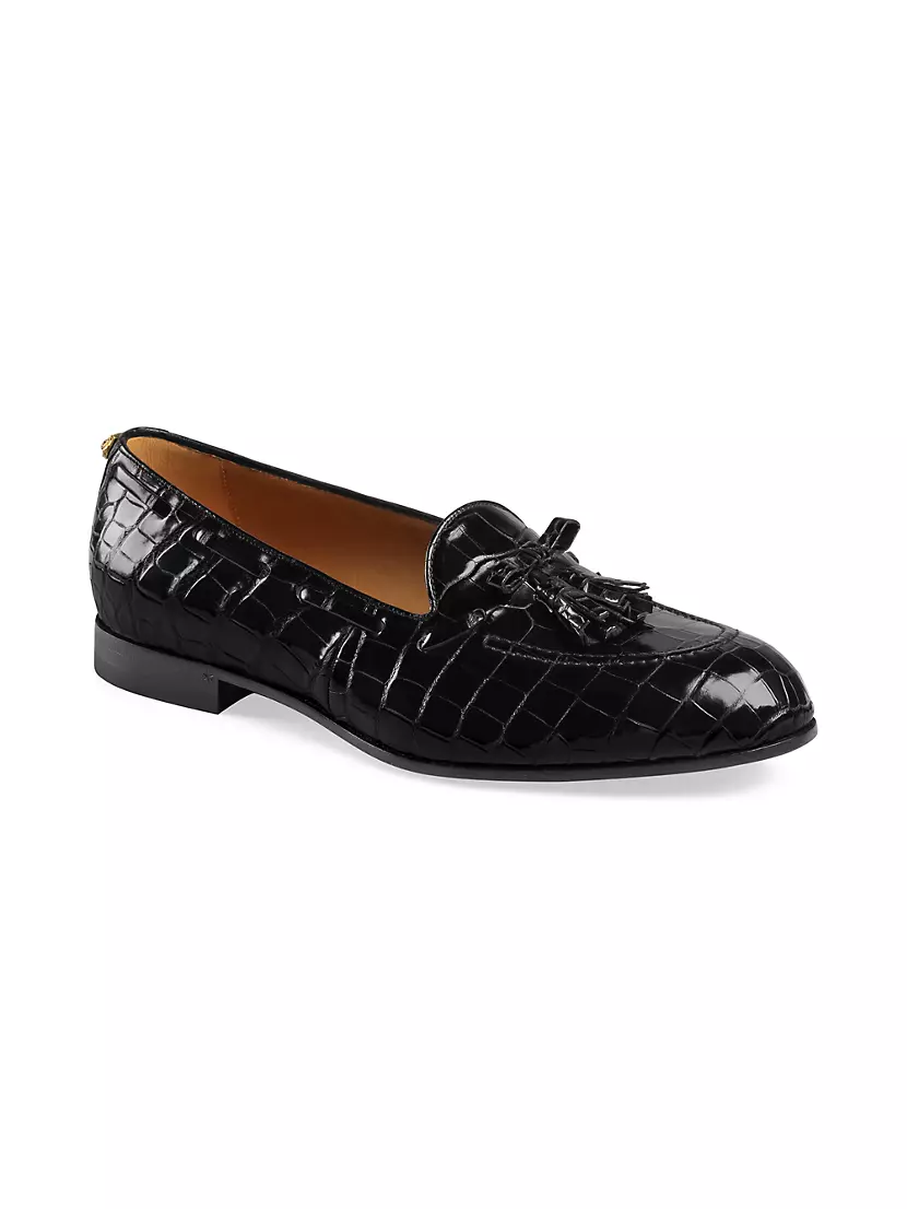 Shop Gucci Crocodile Tassel Loafers | Saks Fifth Avenue