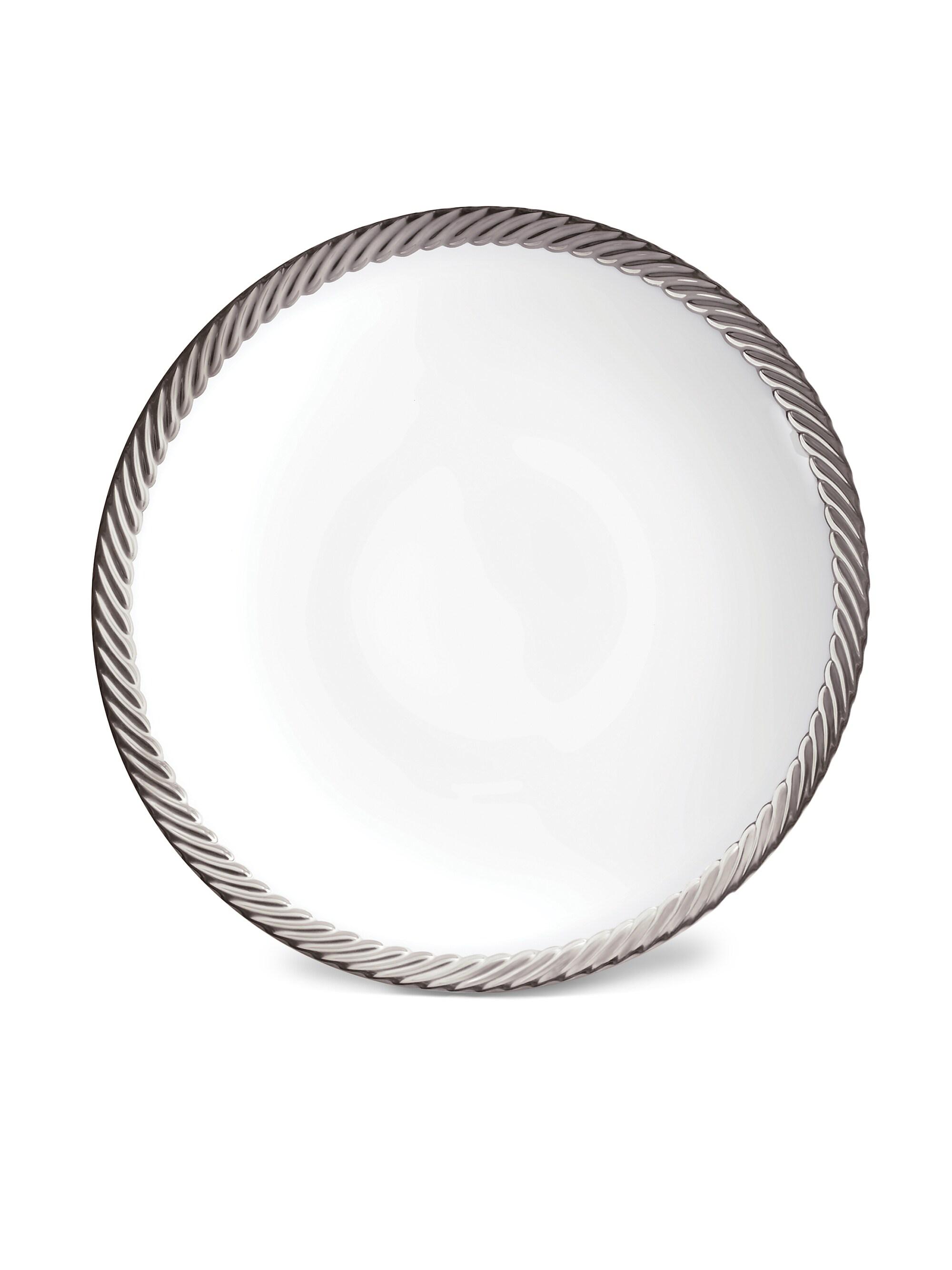 L'Objet Corde Porcelain Soup Plate - Silver