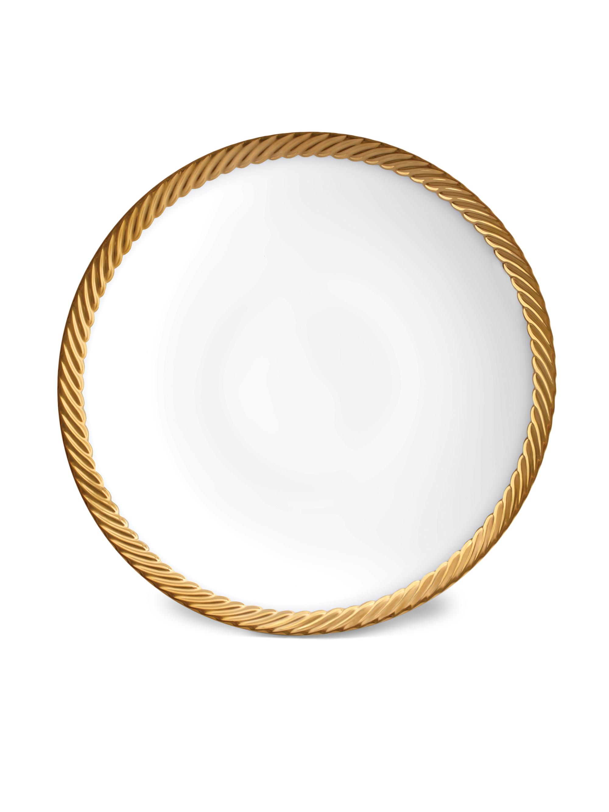 L'Objet Corde Porcelain Soup Plate - Gold