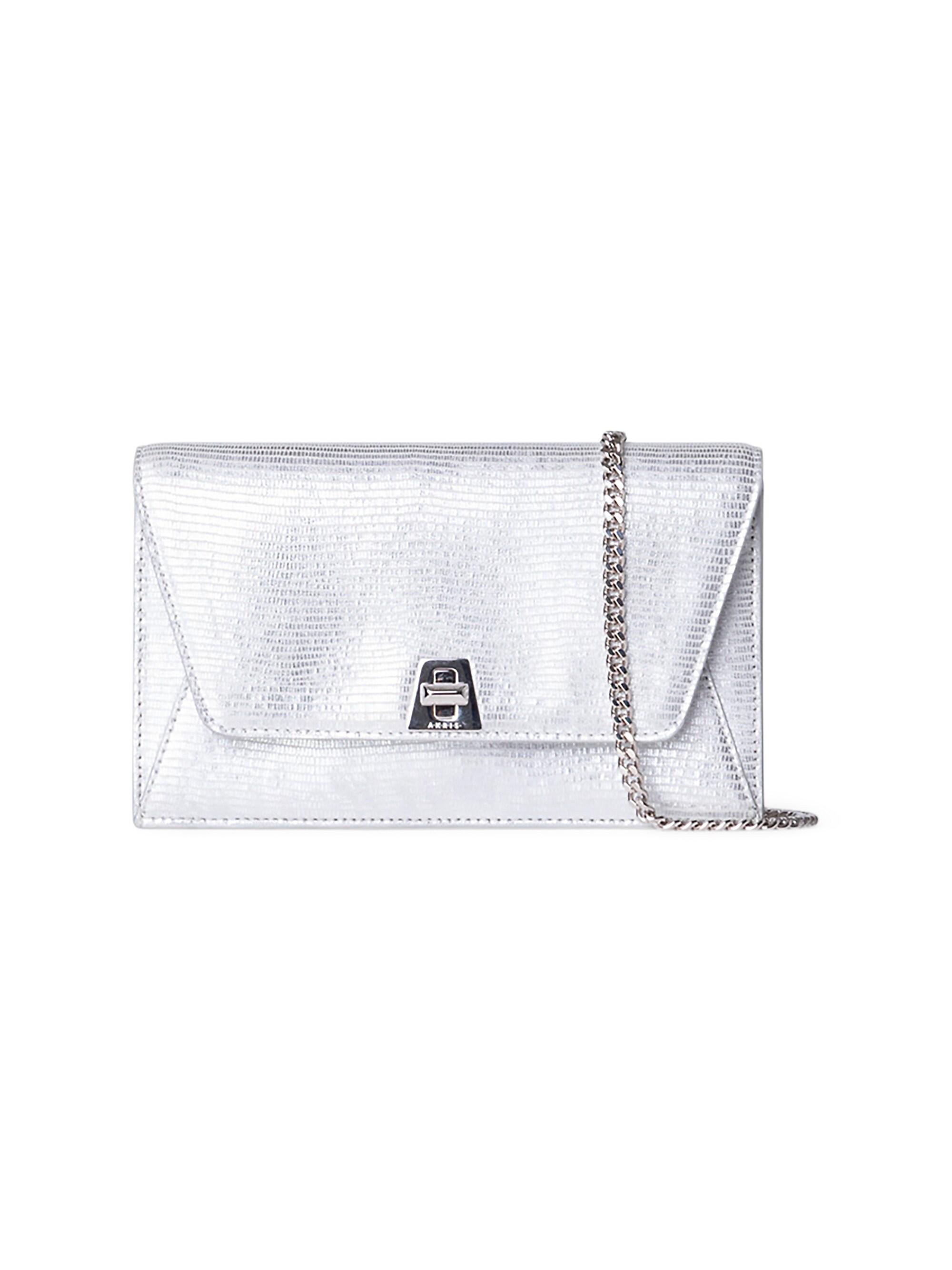 Akris Women's Anouk Envelope Patent Leather Crossbody Bag - Silver Metallic