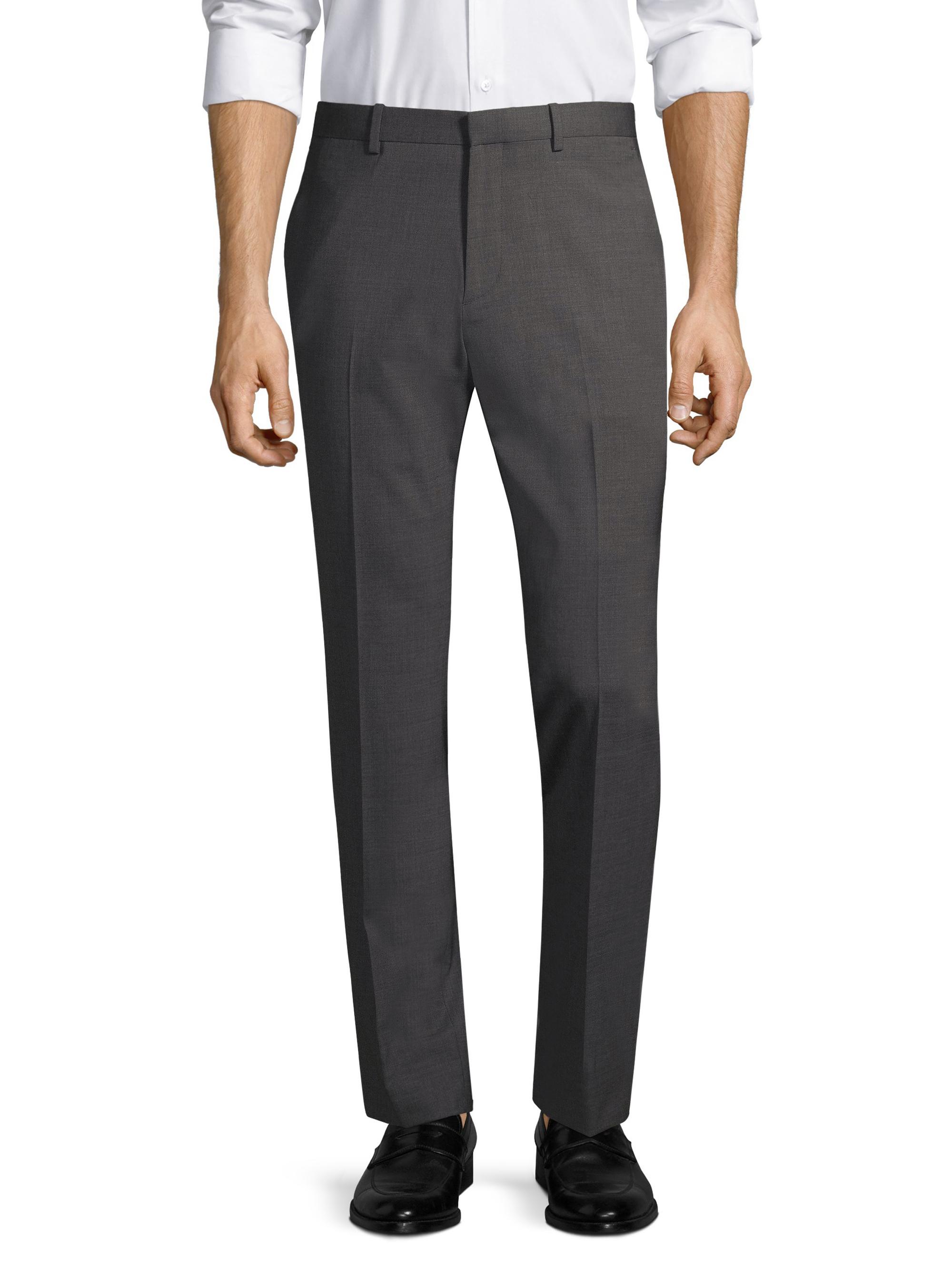 Theory Men's Mayer Straight-Leg Pants - Mid Charcoal