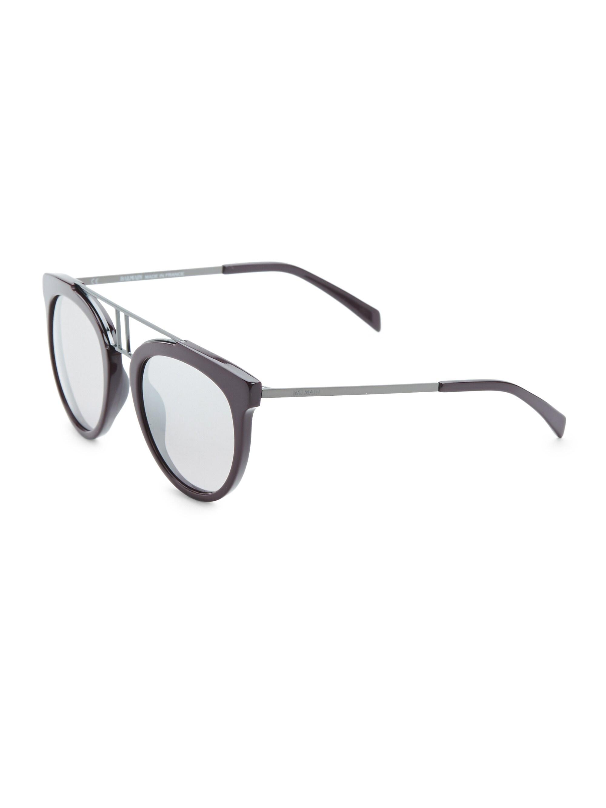 Balmain Men's 54MM Aviator Sunglasses - Burgundy Silver