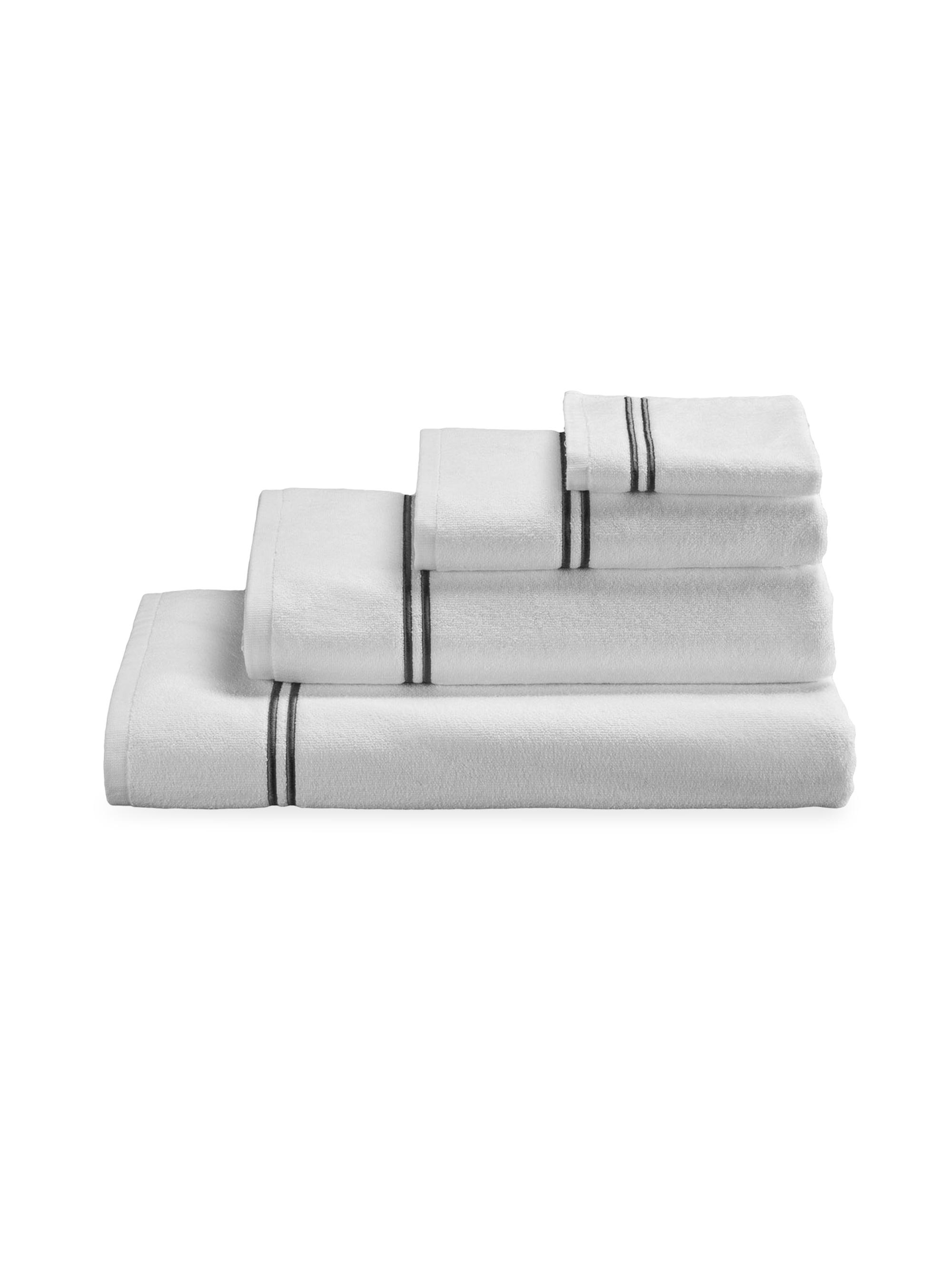 Frette Classic Bath Towel - White Grey Bath Sheet