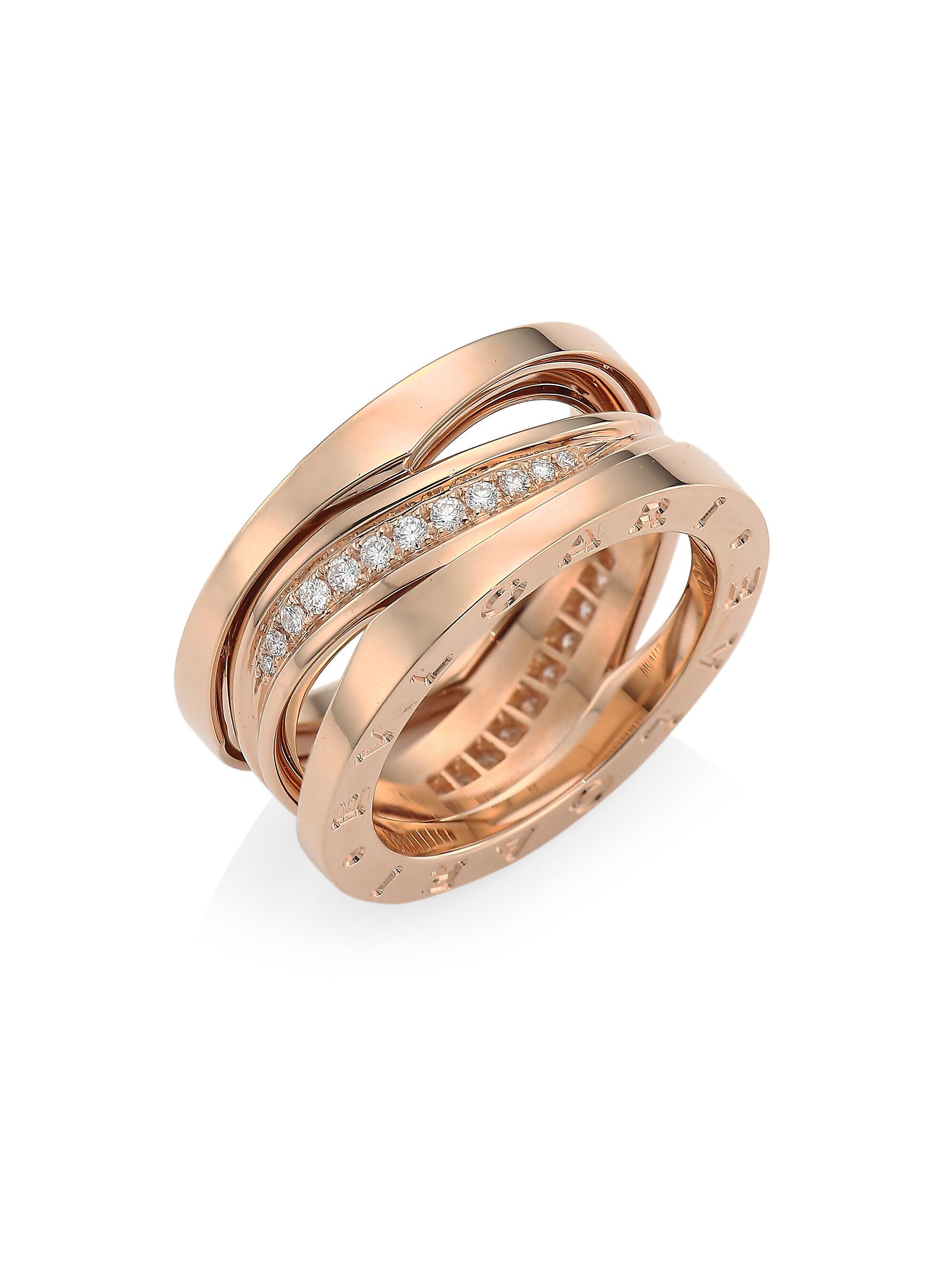 BVLGARI Women's B. zero1 Design Legend 18K Rose Gold & Diamond Ring
