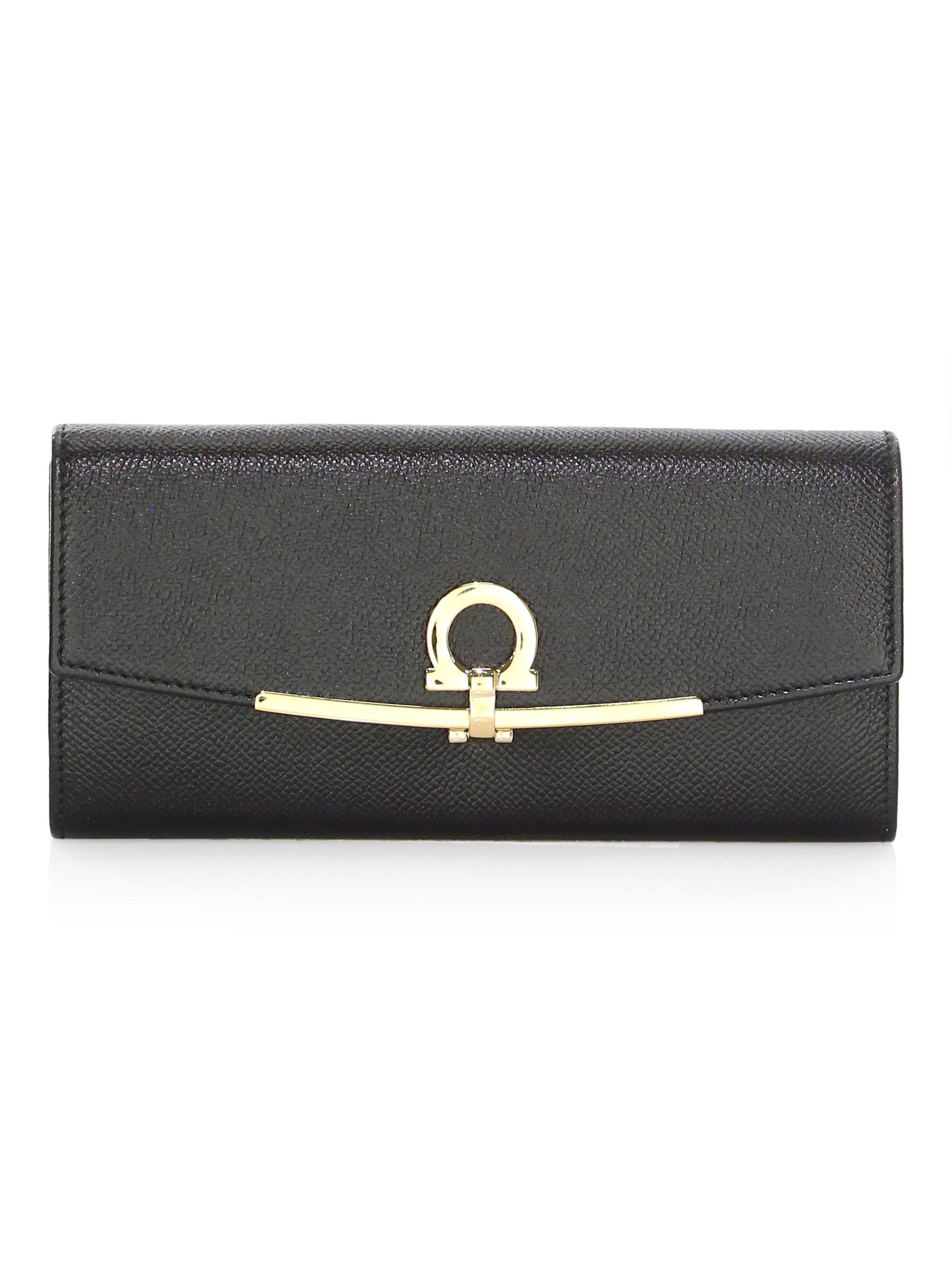 FERRAGAMO Women's Icona Clip Continental Wallet - Black