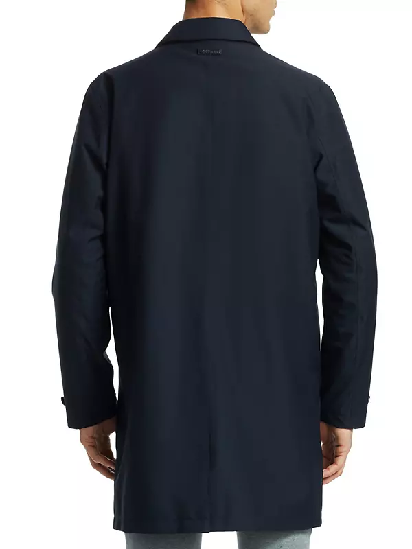 Z Zegna Navy Ultralight Microfibre Packable Raincoat
