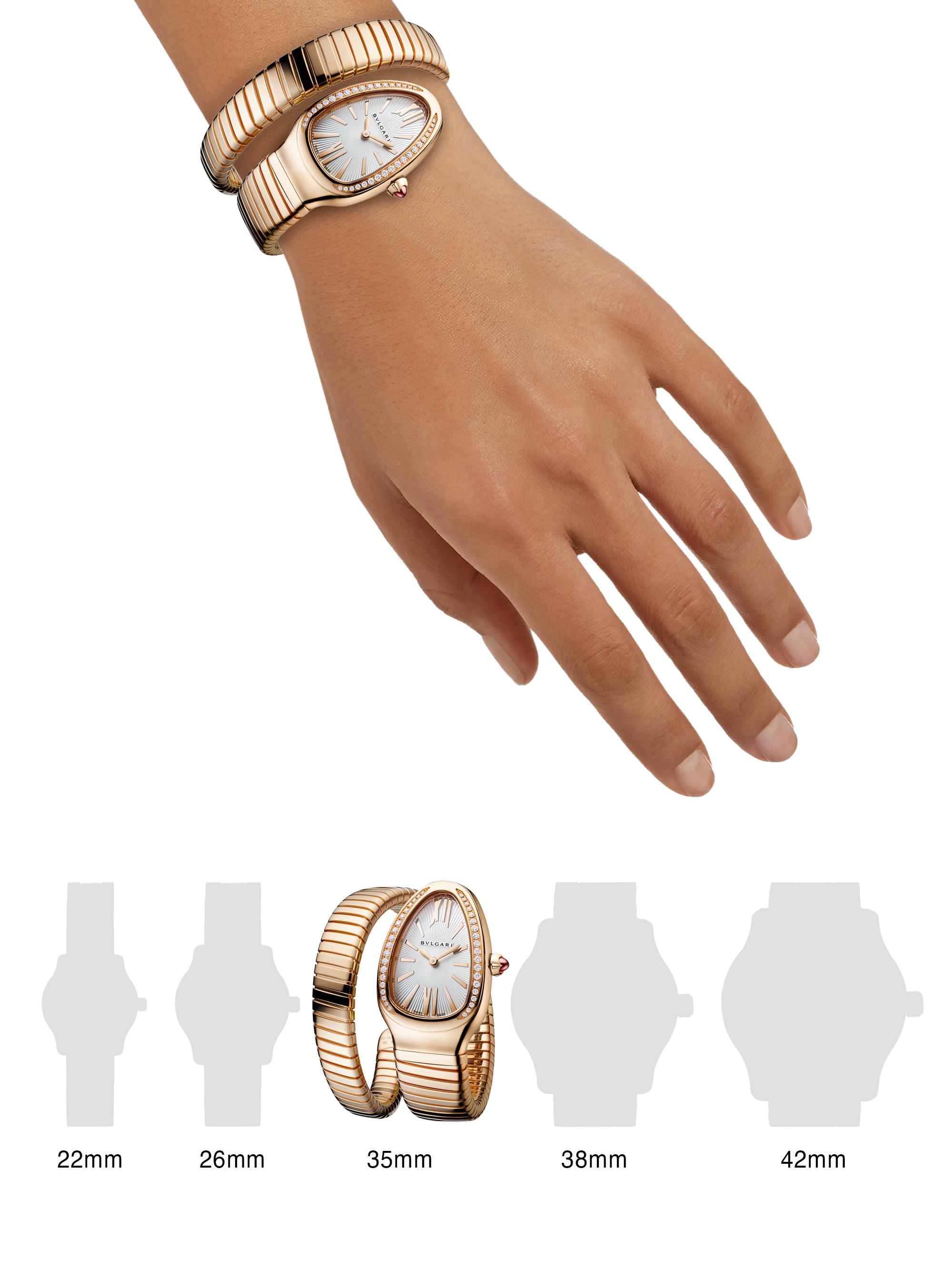 18kwG  AU75018K BVLGARI Serpenti Rose Gold & Diamond Single Twist Watch | Saks