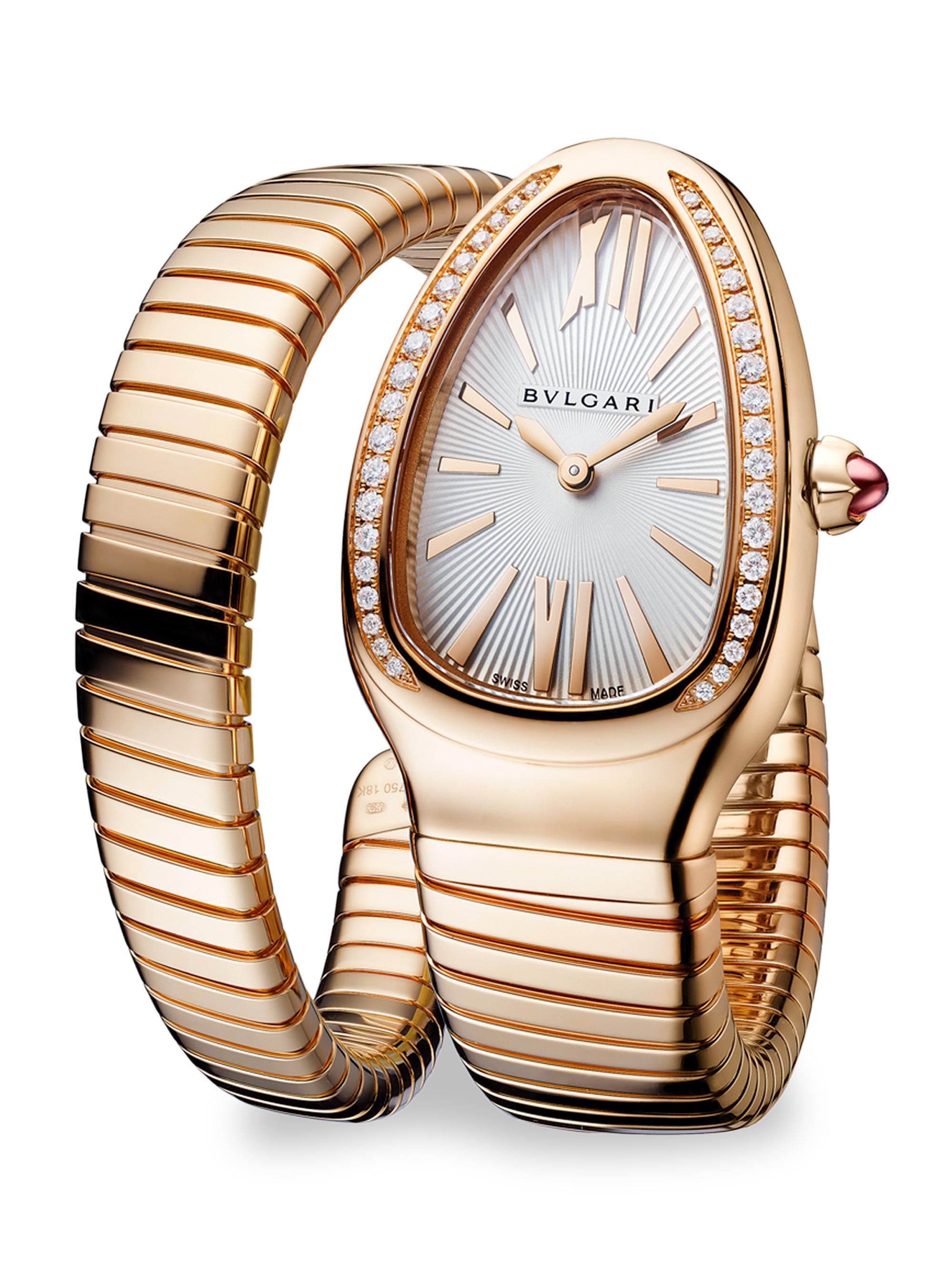 BVLGARI Women's Serpenti Rose Gold & Diamond Single Twist Watch