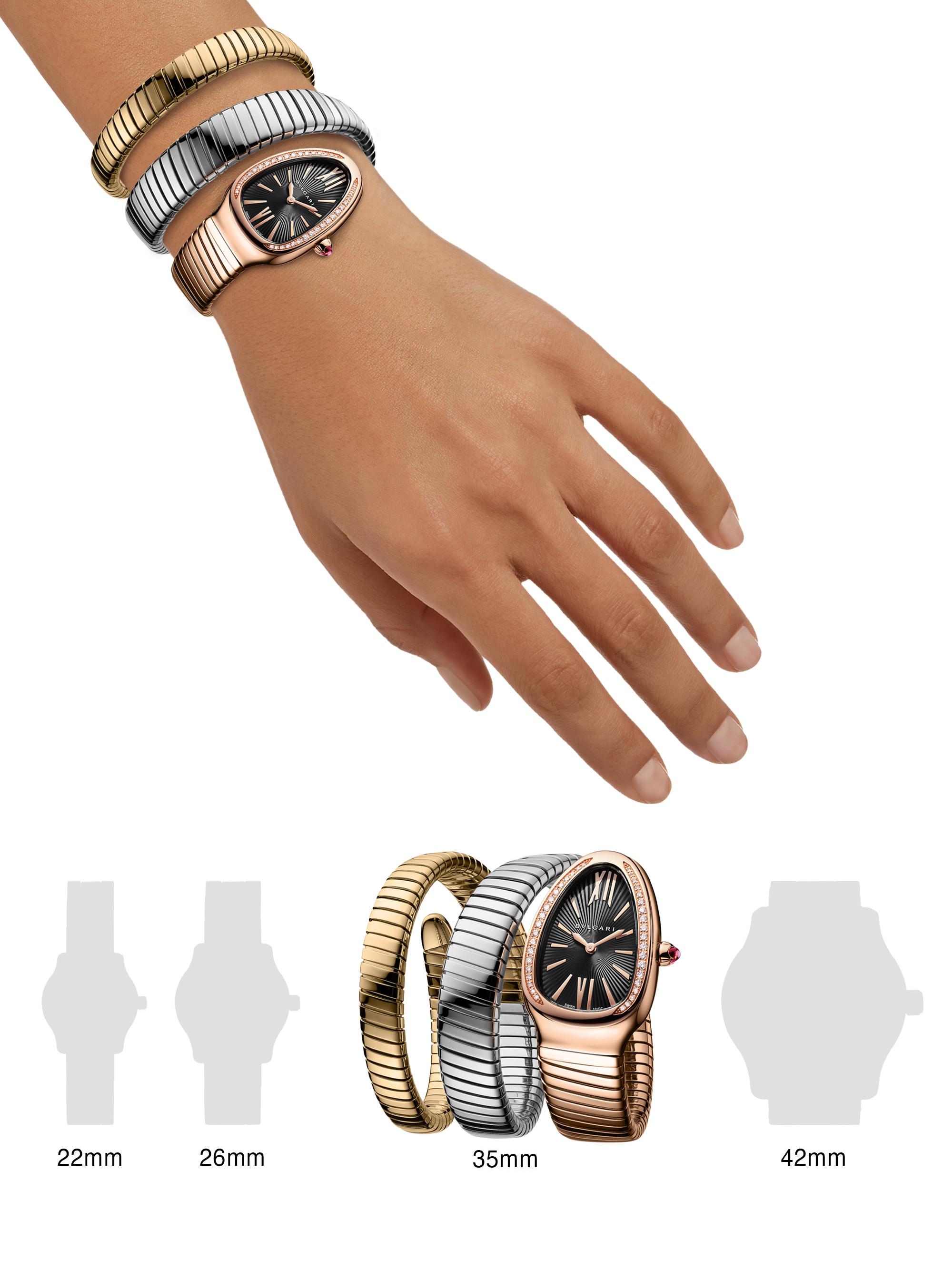 BVLGARI Serpenti 18K Rose Gold, White Gold & Yellow Gold Double
