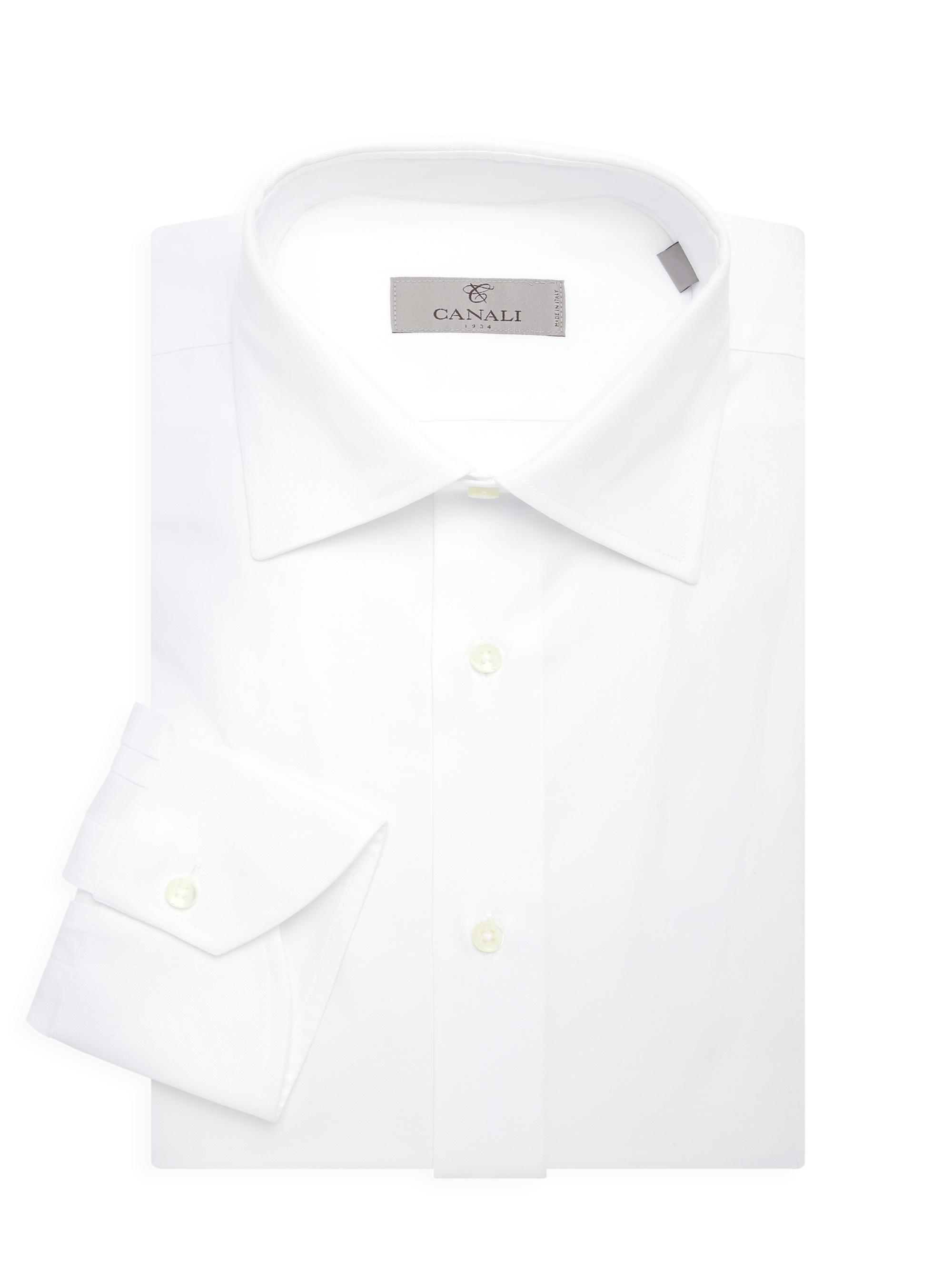 Canali Men's Solid Dress Shirt - White